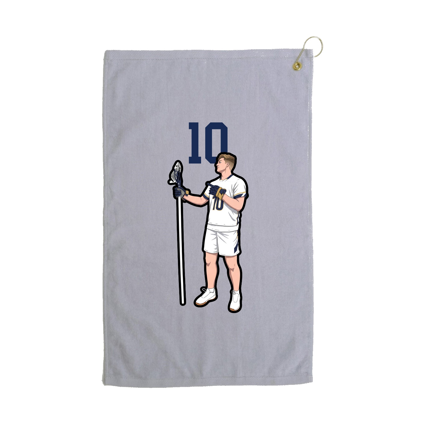 Golf Towel — Number Top in Grey