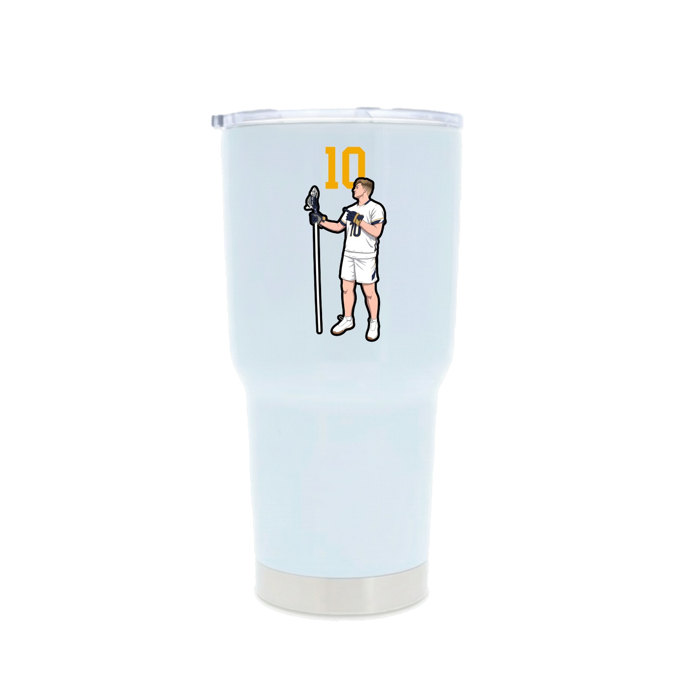 30oz Stainless Steel Tumbler — Number Top in White