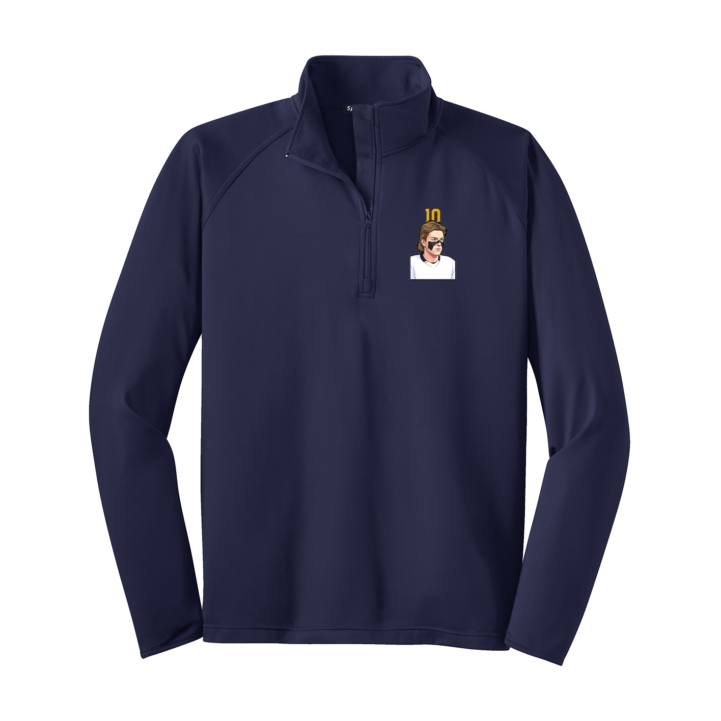 Q-Zip Pullover — Number Top in Navy