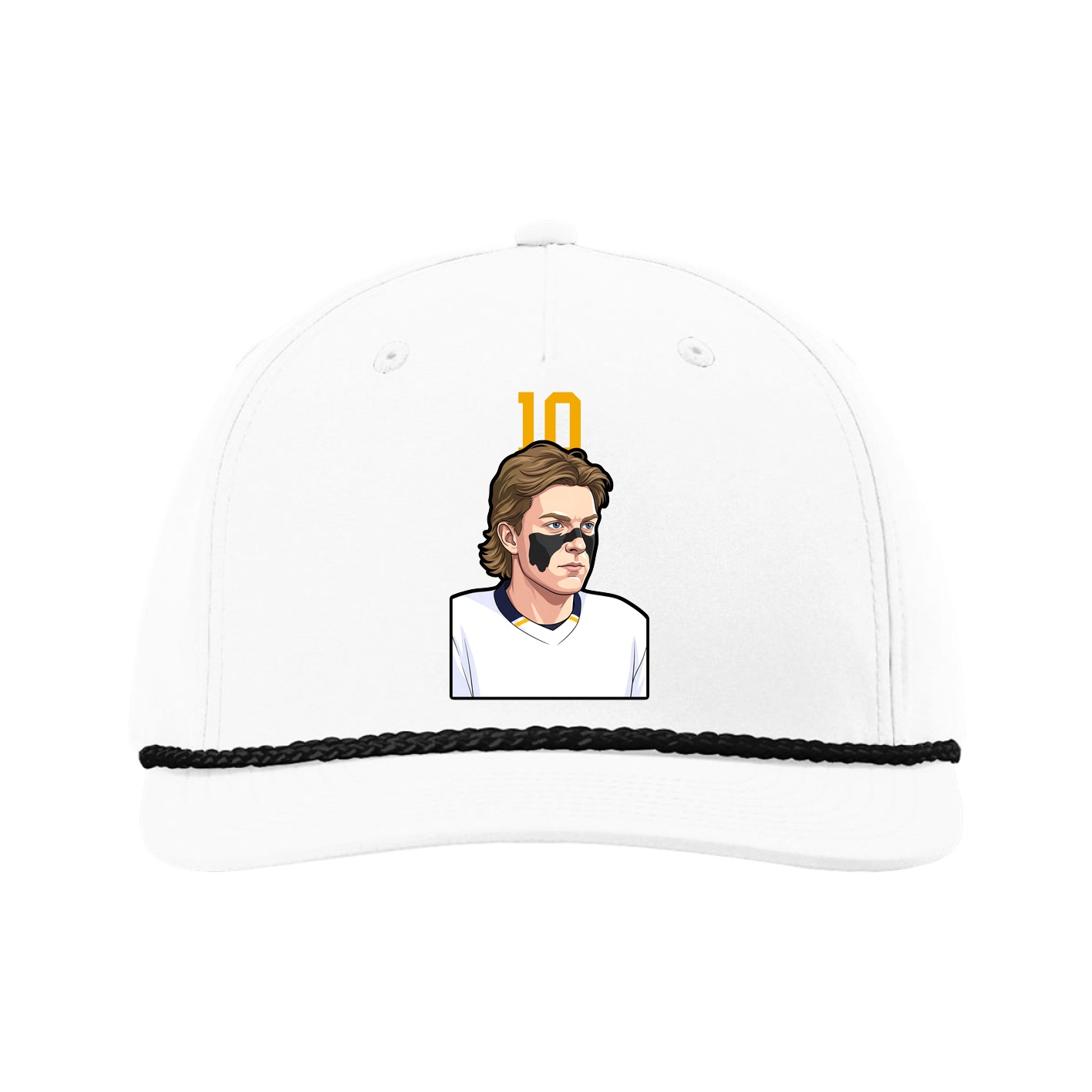 Five-Panel Classic Rope Cap — Number Top in White