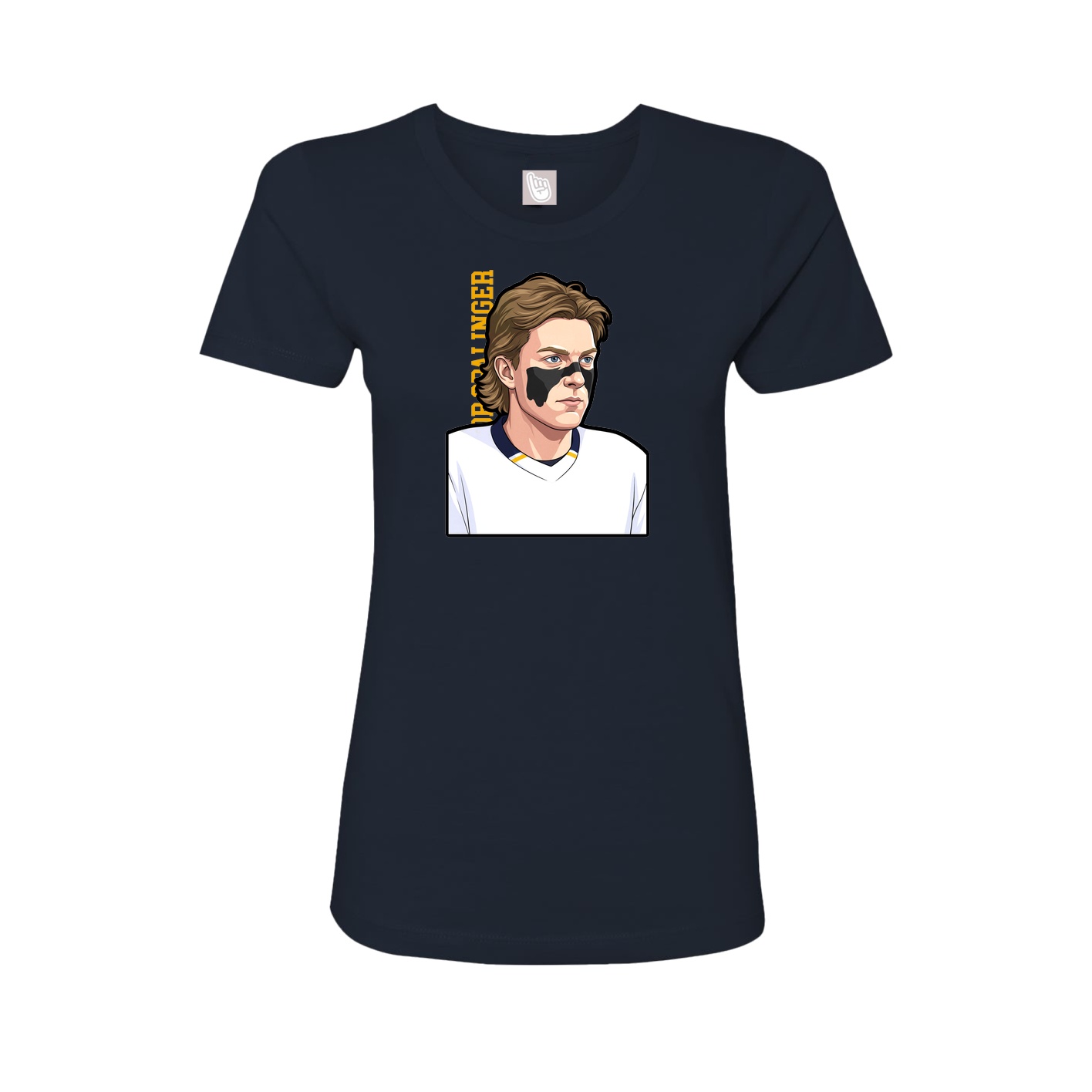 Fitted Women's Tee — Name Vertical in Navy