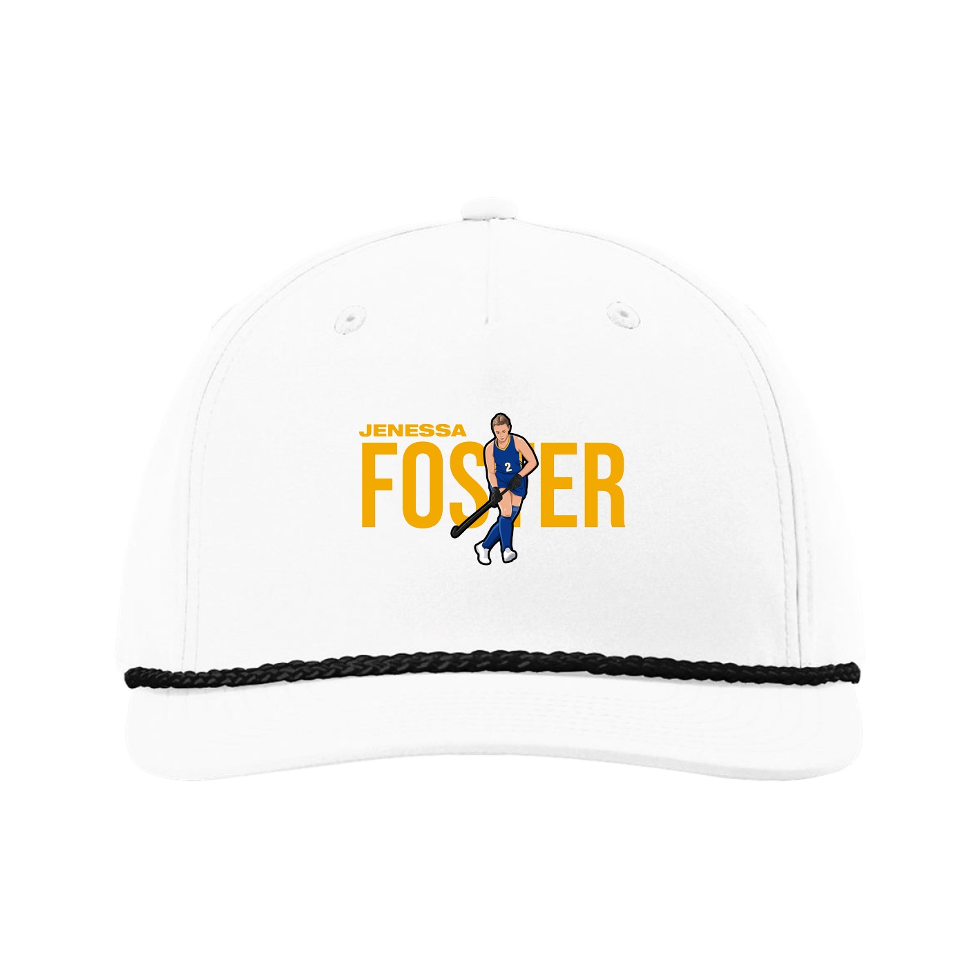 Five-Panel Classic Rope Cap — Player Name in White