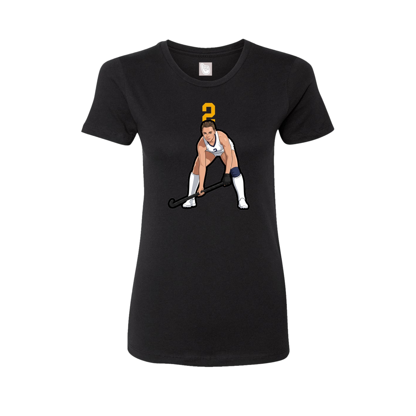 Fitted Women's Tee — Number Top in Black