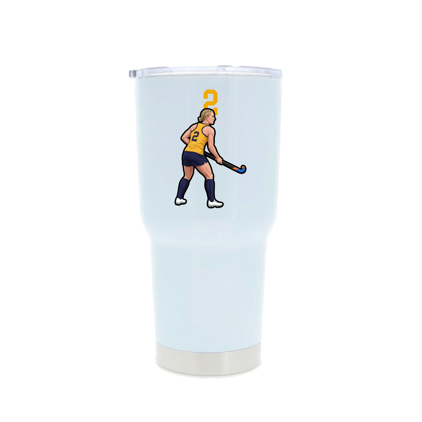 30oz Stainless Steel Tumbler — Number Top in White