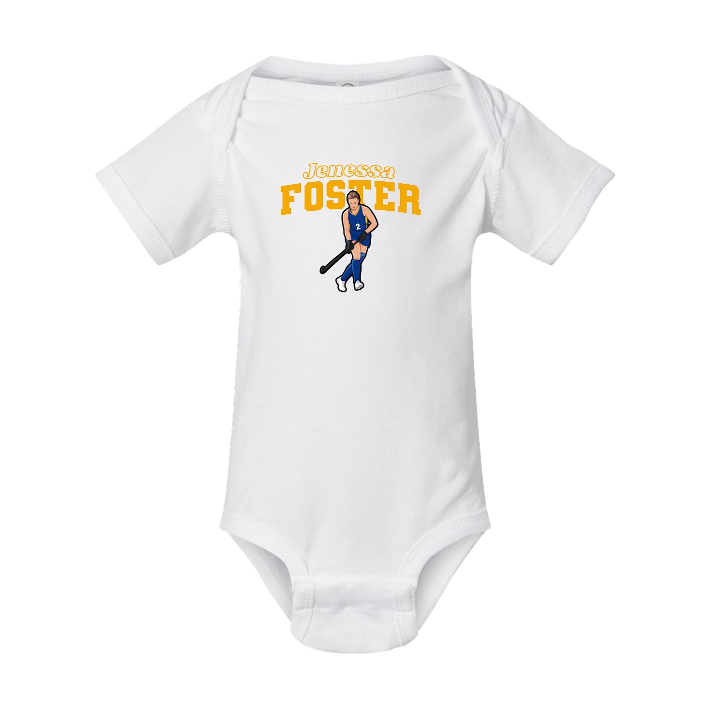 Baby Onesie — Name Arch in White
