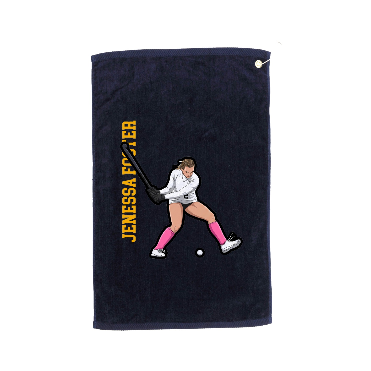 Golf Towel — Name Vertical in Navy