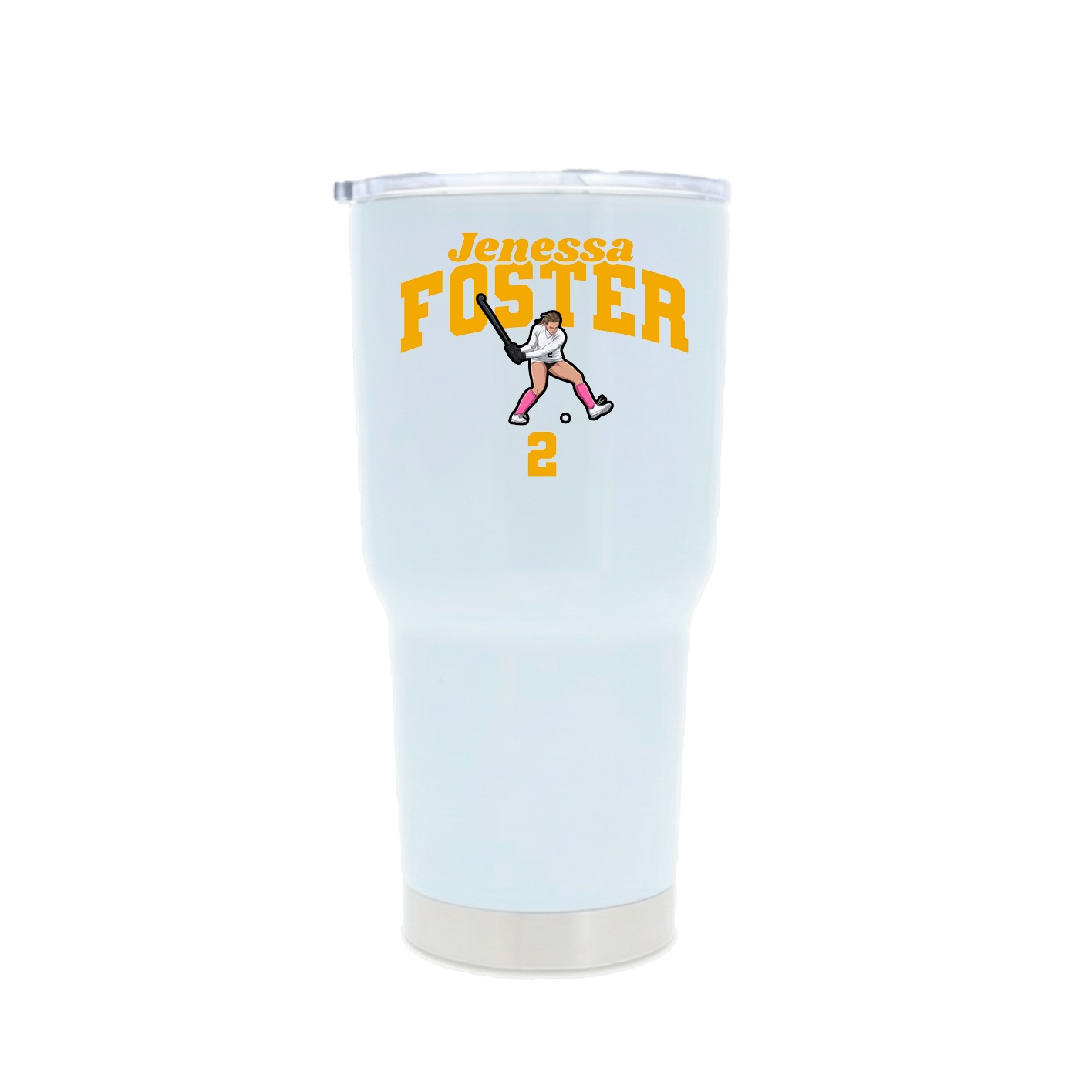30oz Stainless Steel Tumbler — Signature Arch in White