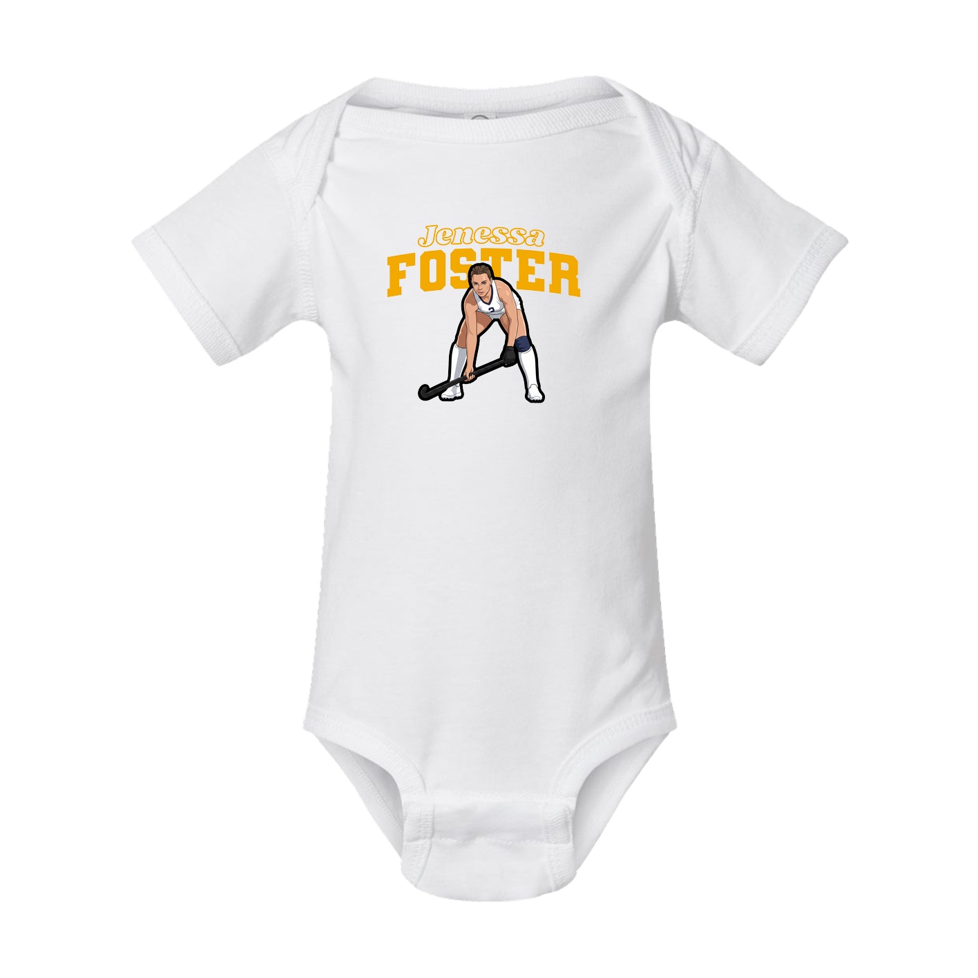 Baby Onesie — Name Arch in White