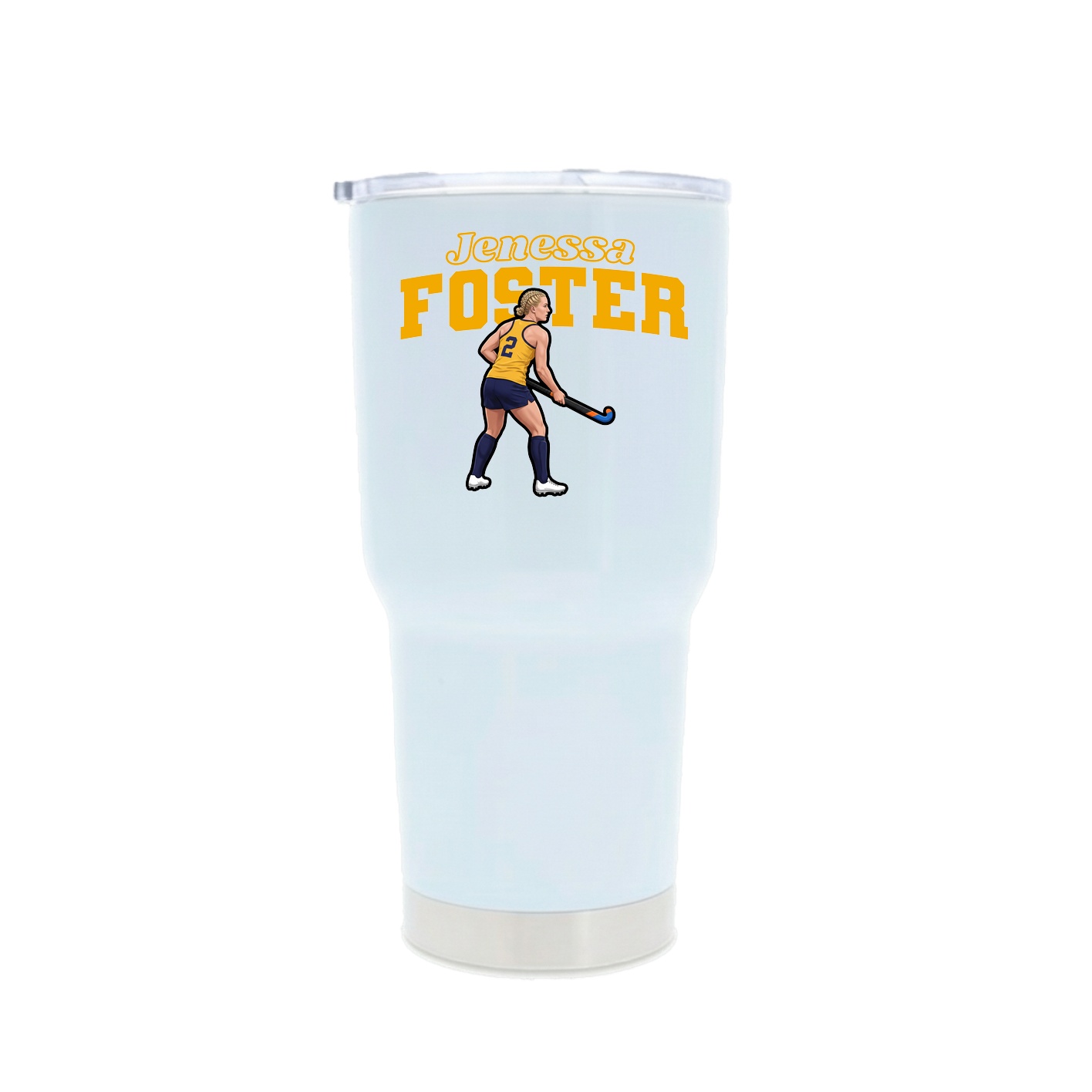30oz Stainless Steel Tumbler — Name Arch in White