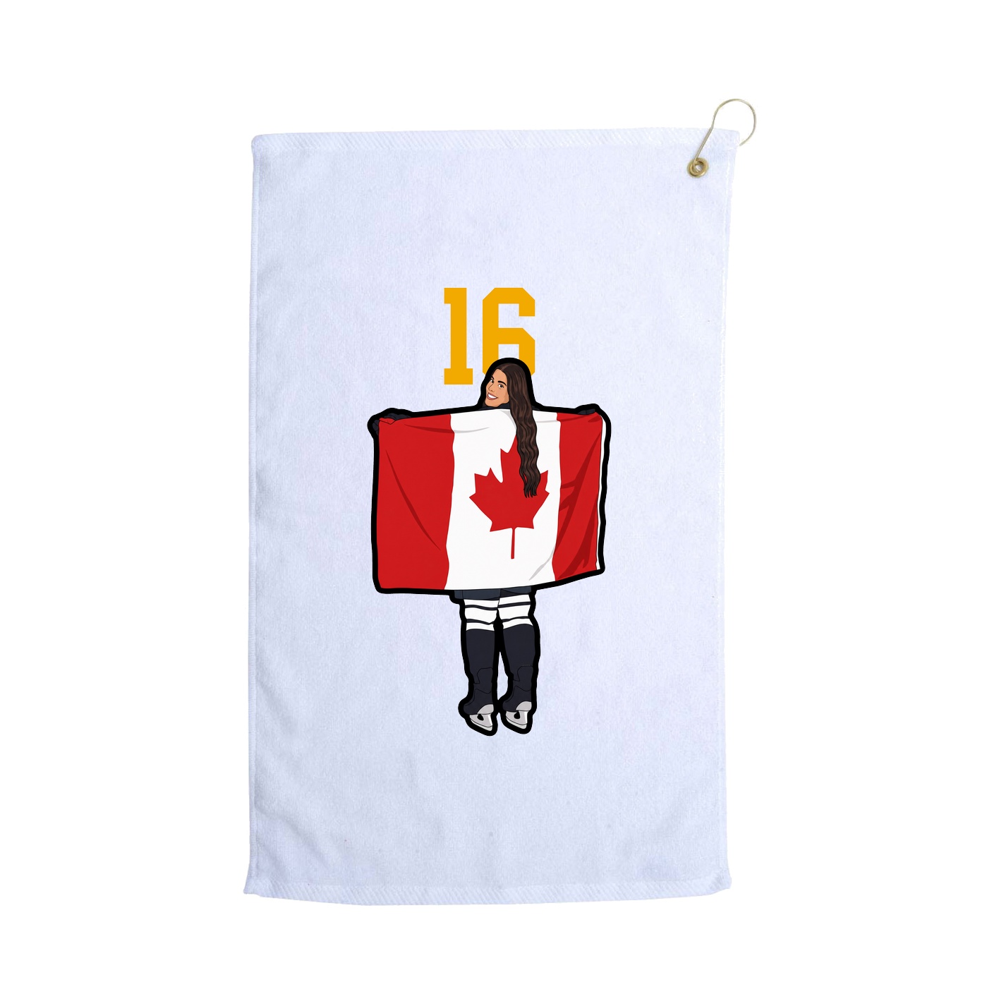 Golf Towel — Number Top in White