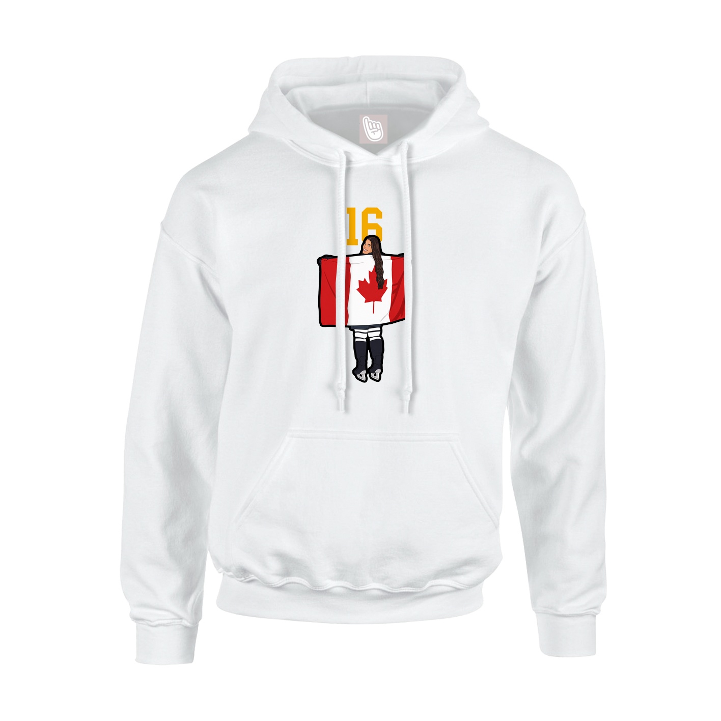 Youth Hoodie — Number Top in White