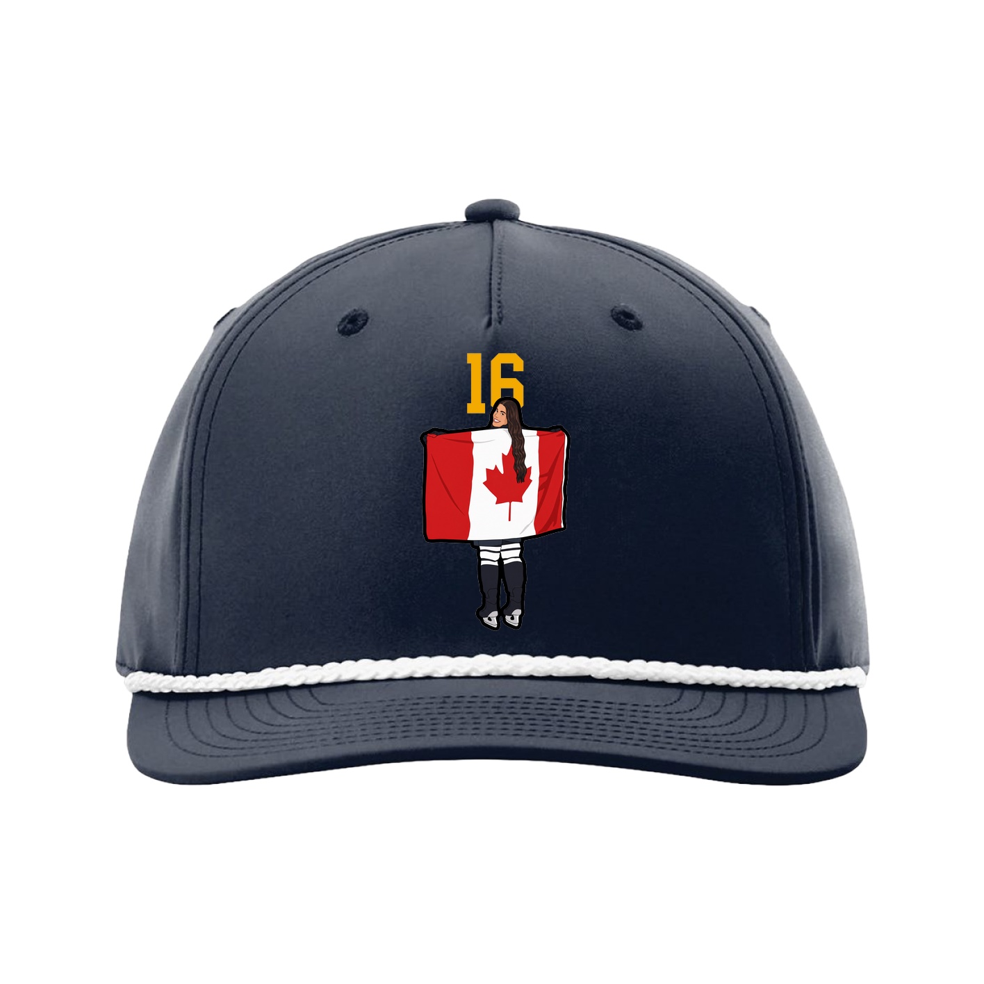 Five-Panel Classic Rope Cap — Number Top in Navy