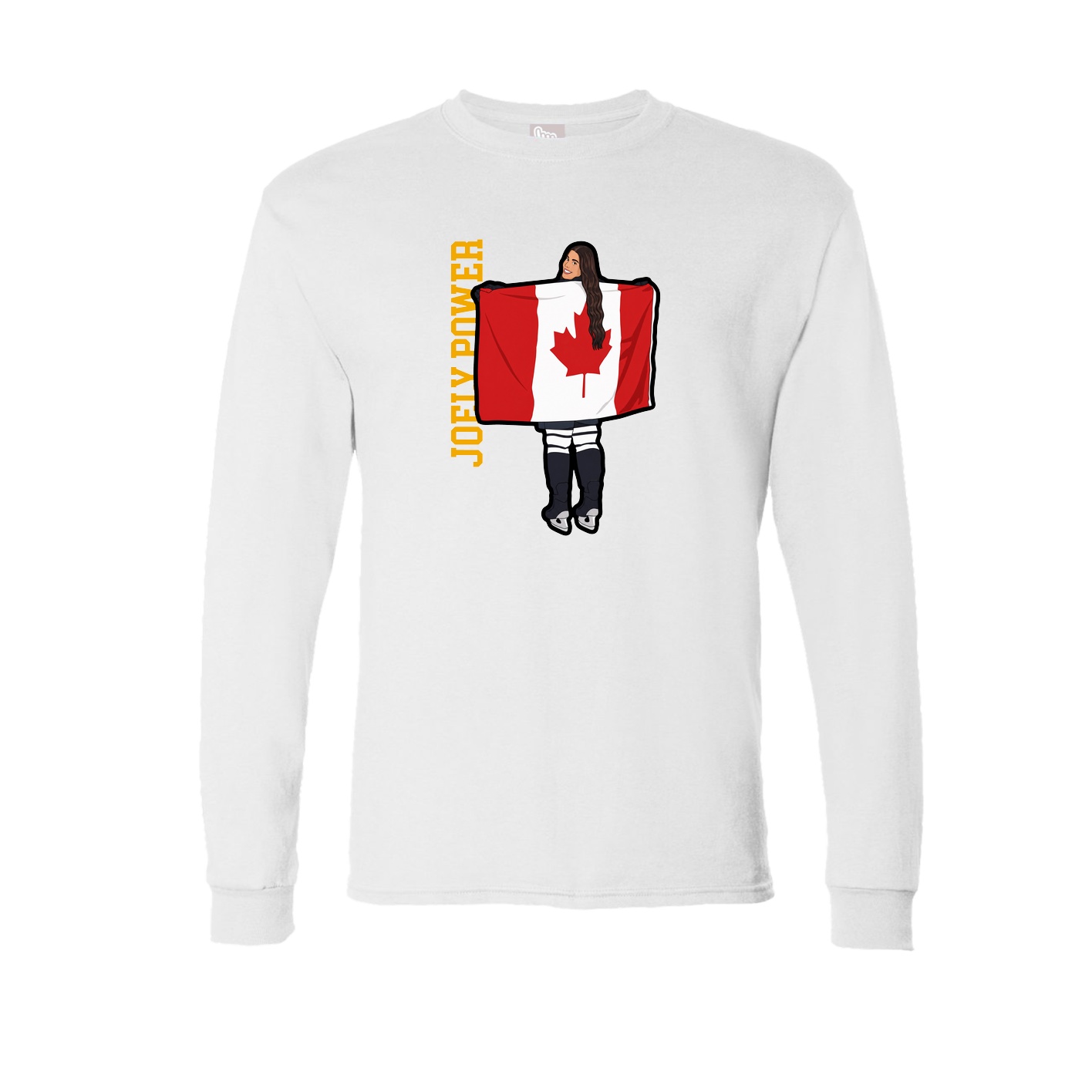 Long Sleeve Tee — Name Vertical in White