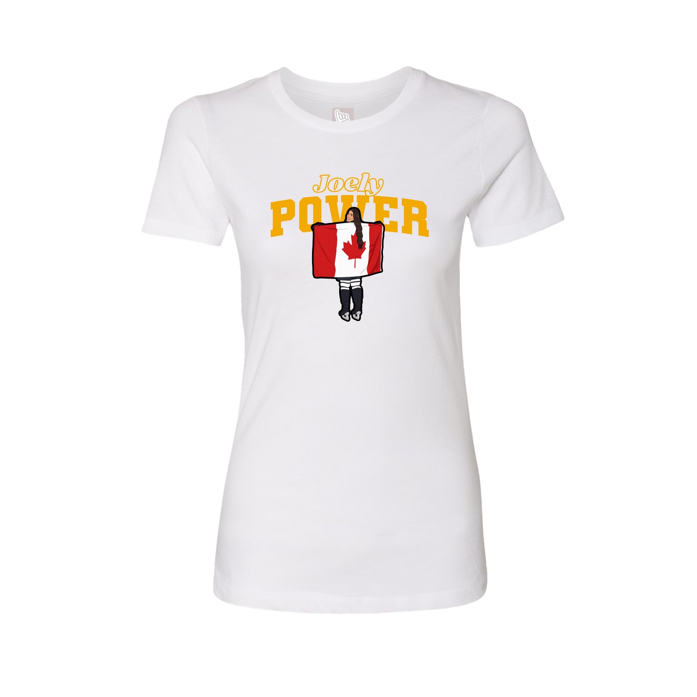 Womens Tee — Name Arch in White