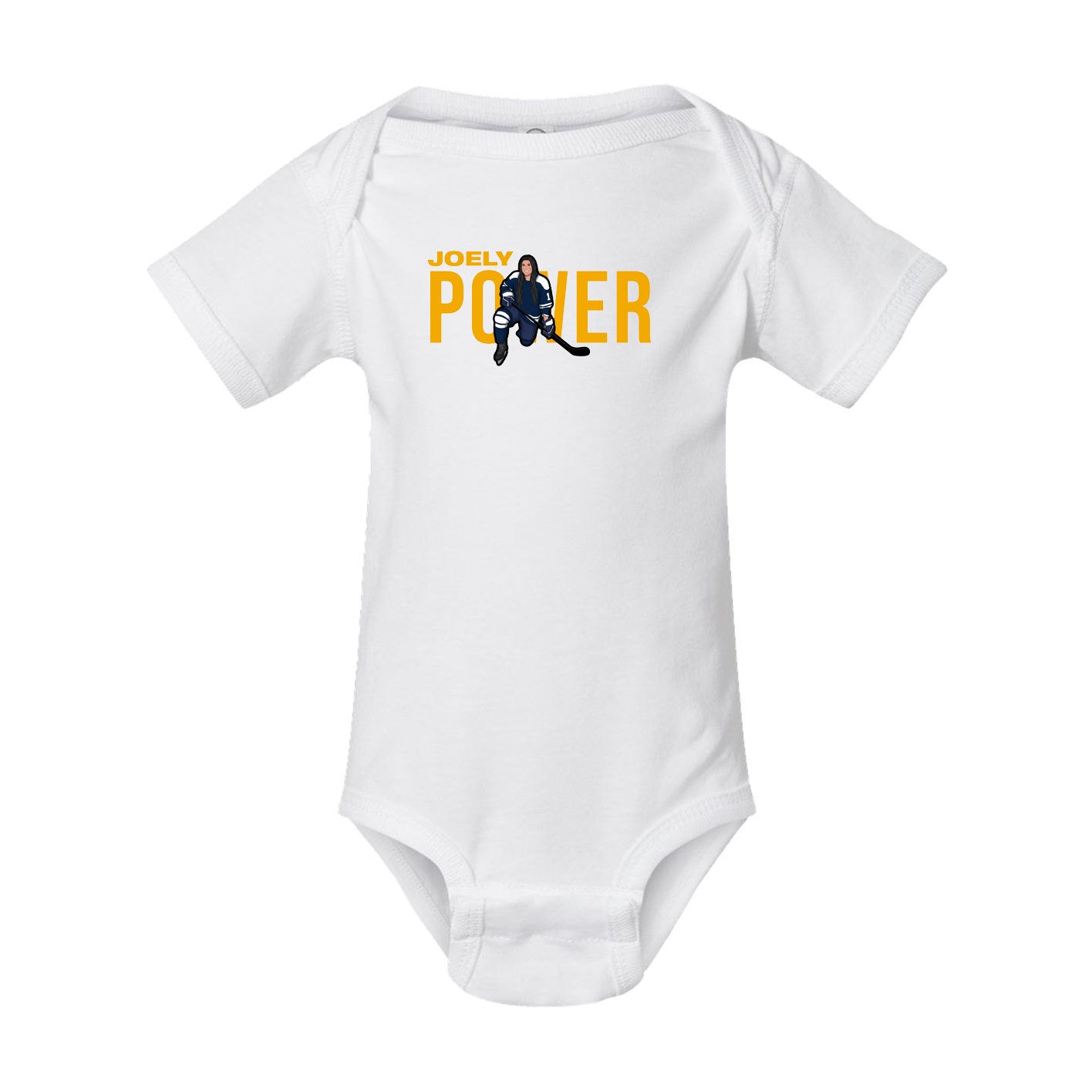 Baby Onesie — Player Name in White
