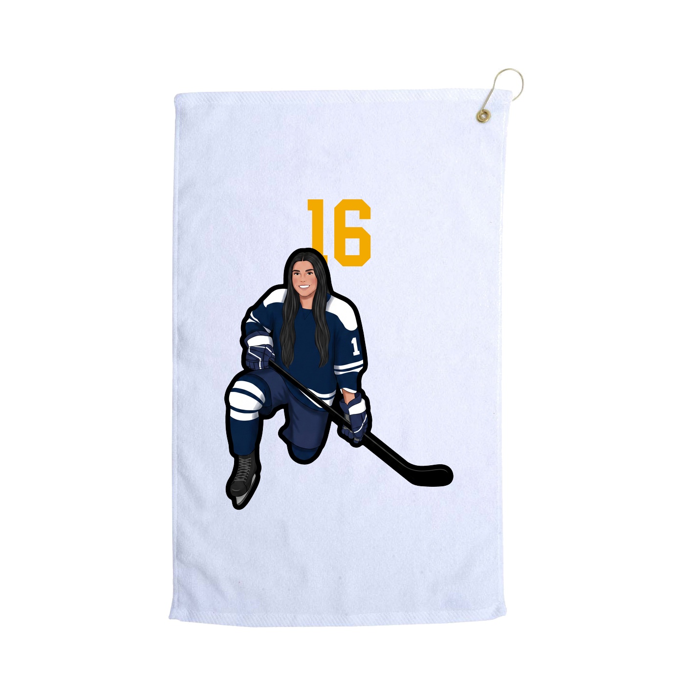 Golf Towel — Number Top in White