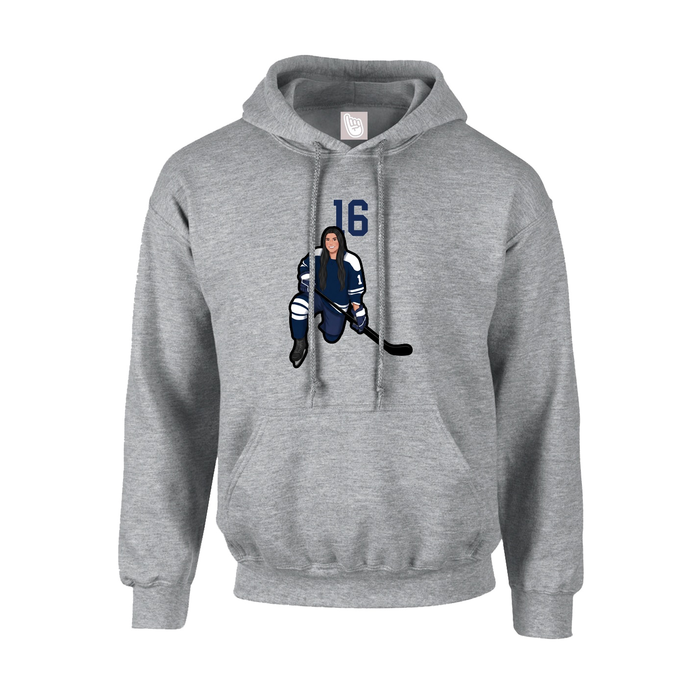 Youth Hoodie — Number Top in Grey