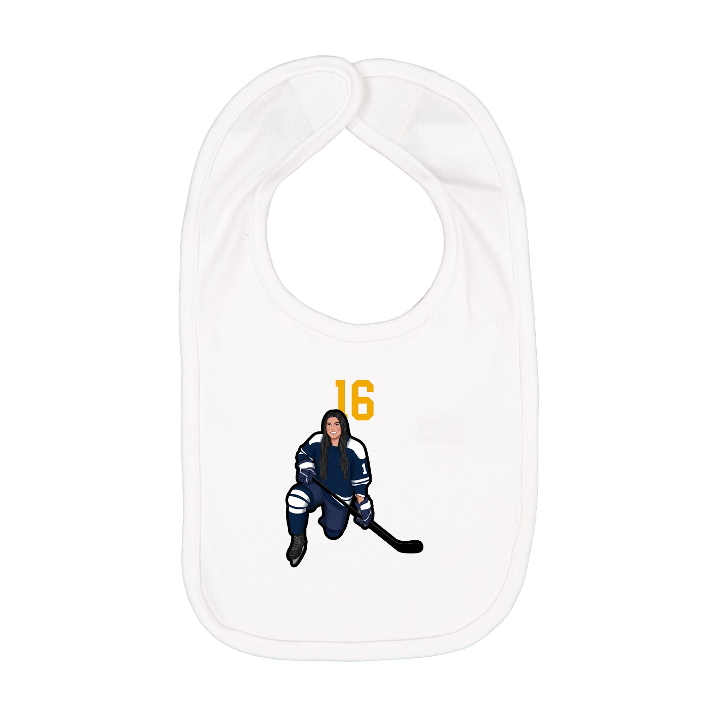 Infant Bib — Number Top in White