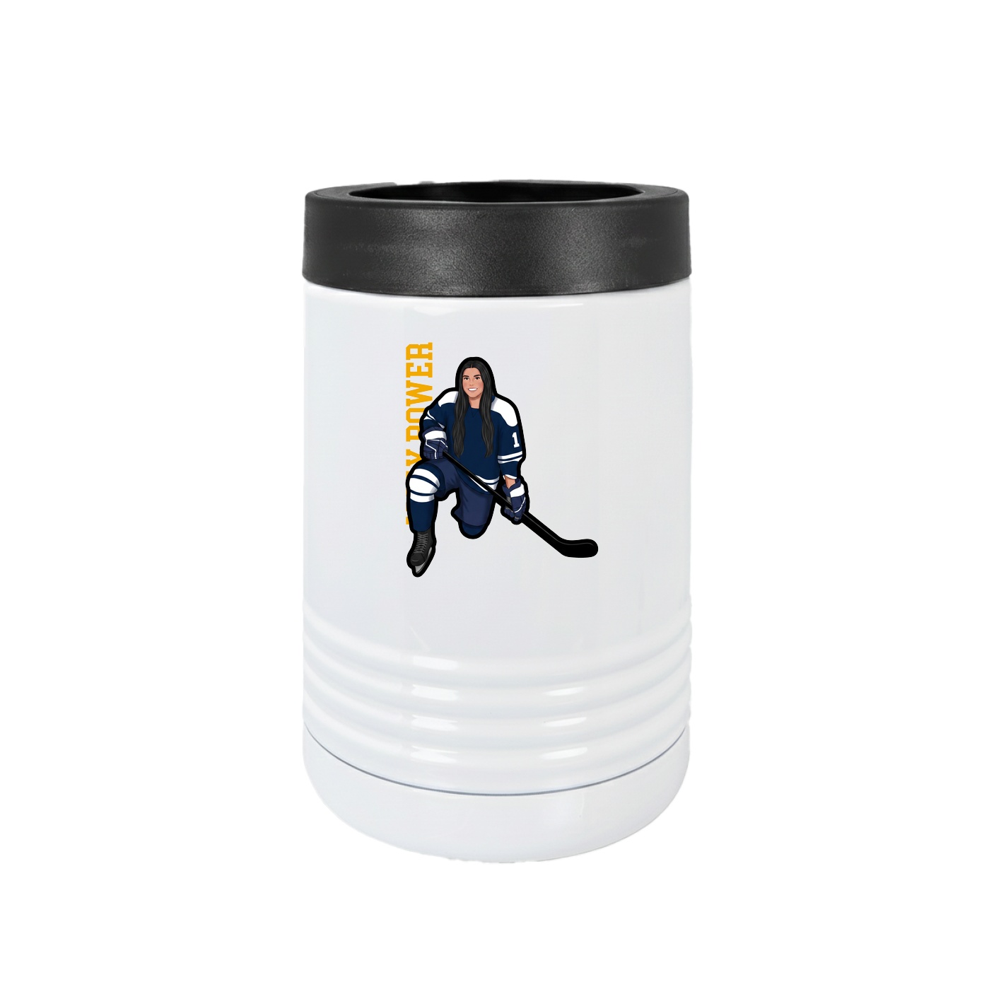 Beverage Holder — Name Vertical in White