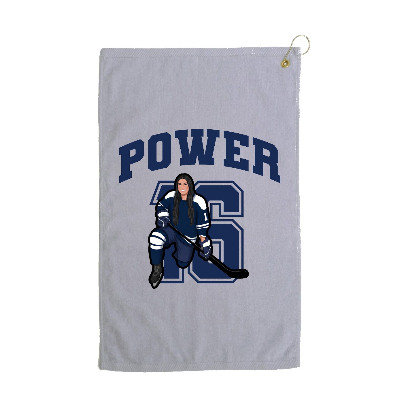 Golf Towel — Number in Grey