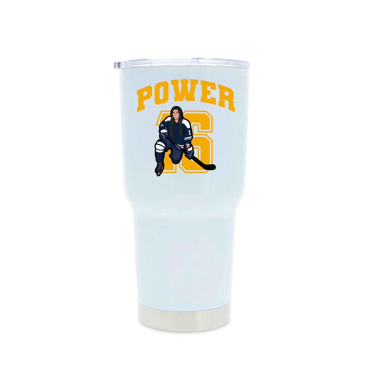 30oz Stainless Steel Tumbler — Number in White