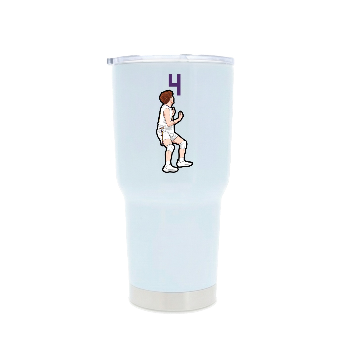 30oz Stainless Steel Tumbler — Number Top in White