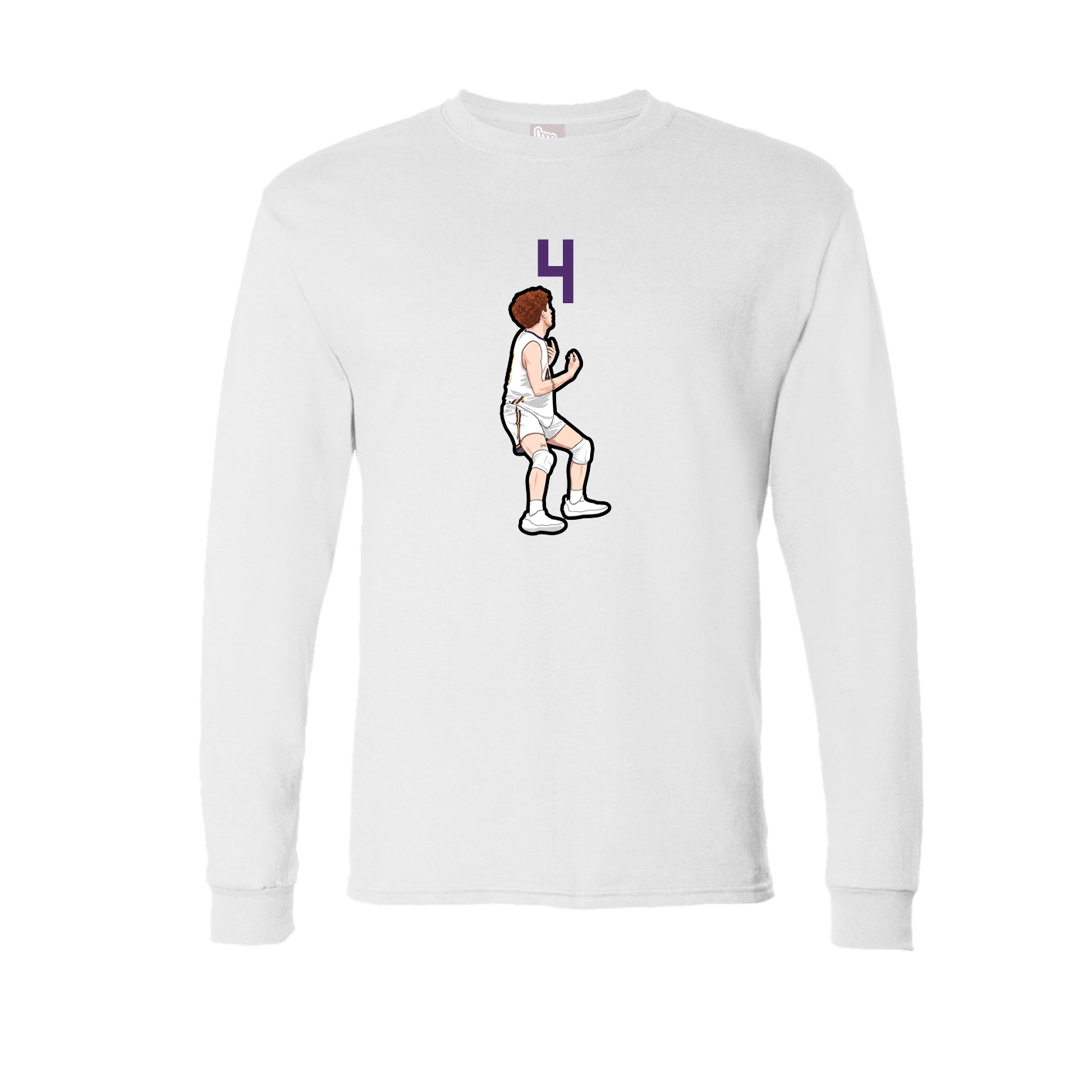 Long Sleeve Tee — Number Top in White