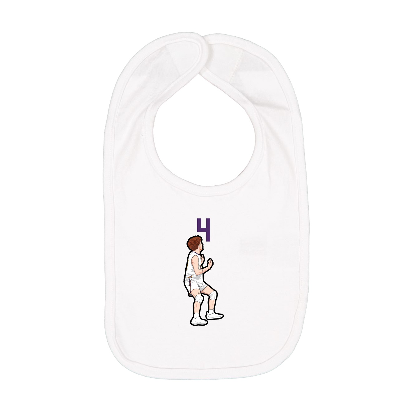 Infant Bib — Number Top in White