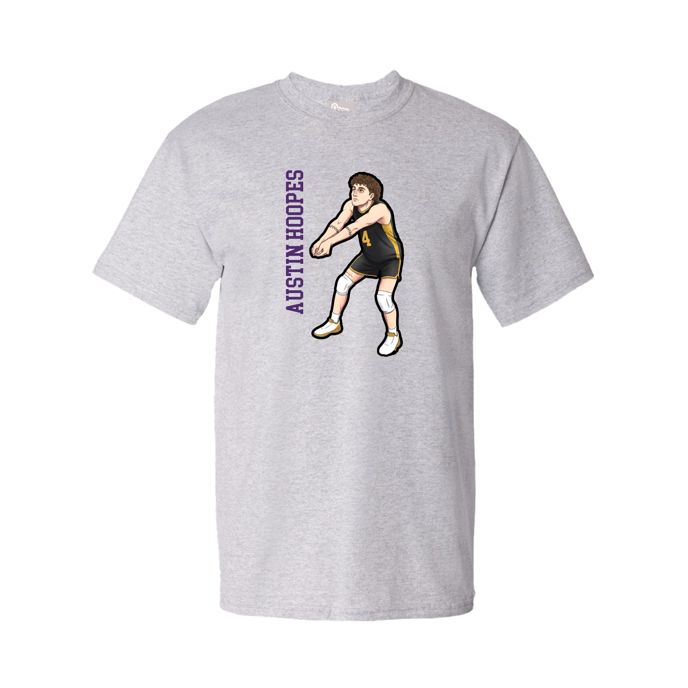 Youth Tee — Name Vertical in Grey