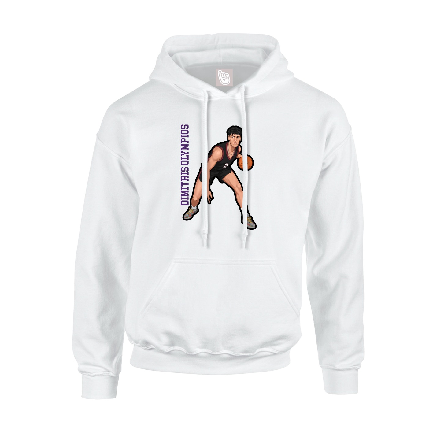 Youth Hoodie — Name Vertical in White