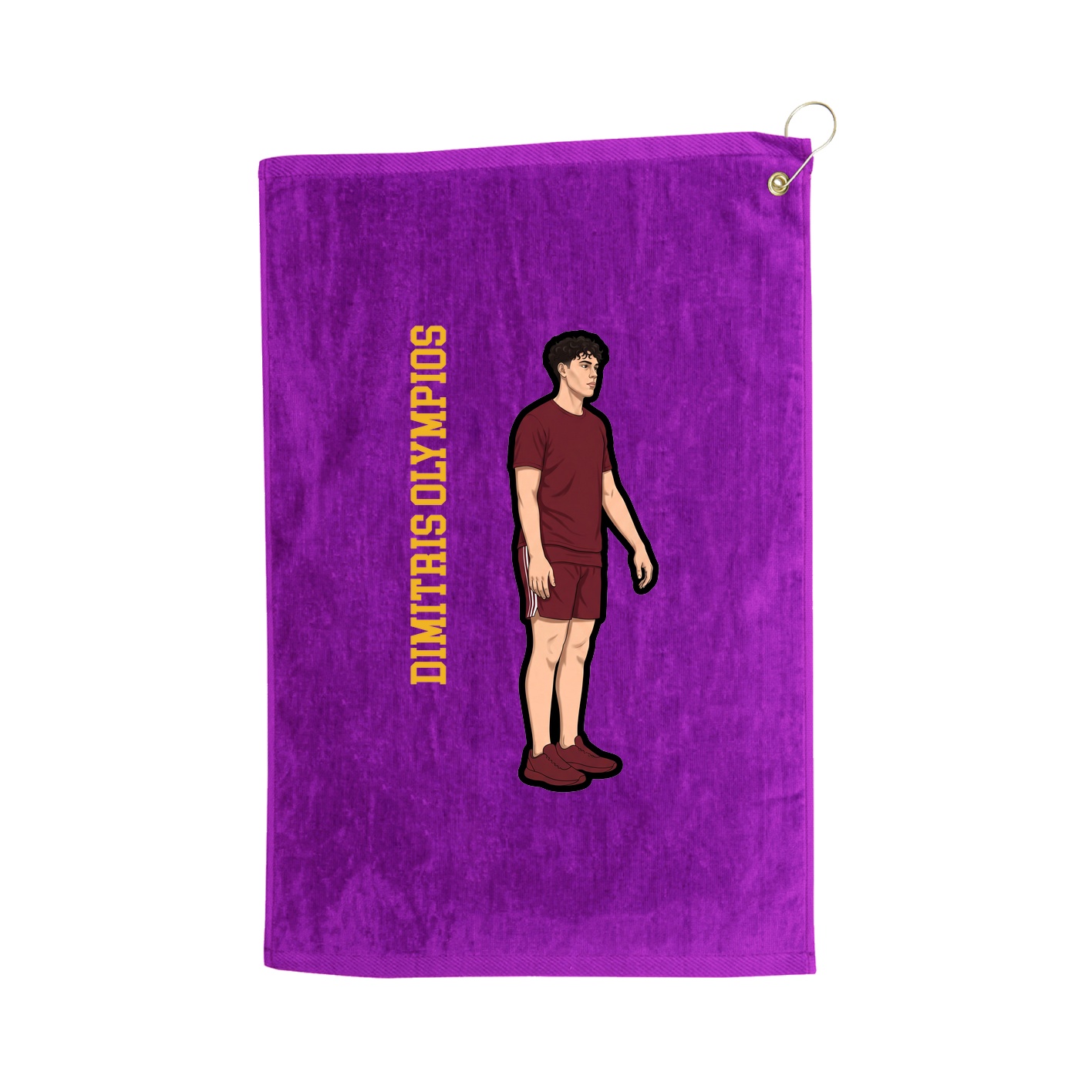 Golf Towel — Name Vertical in Purple