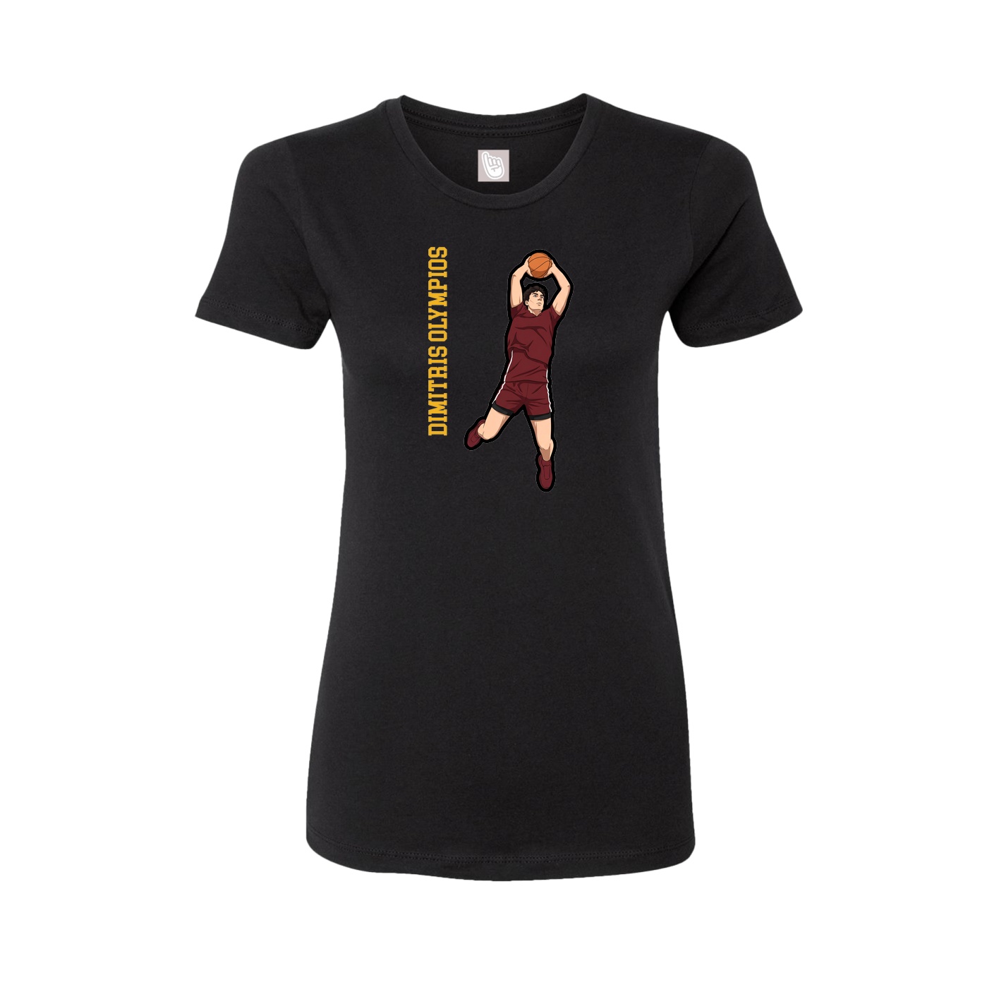 Fitted Women's Tee — Name Vertical in Black