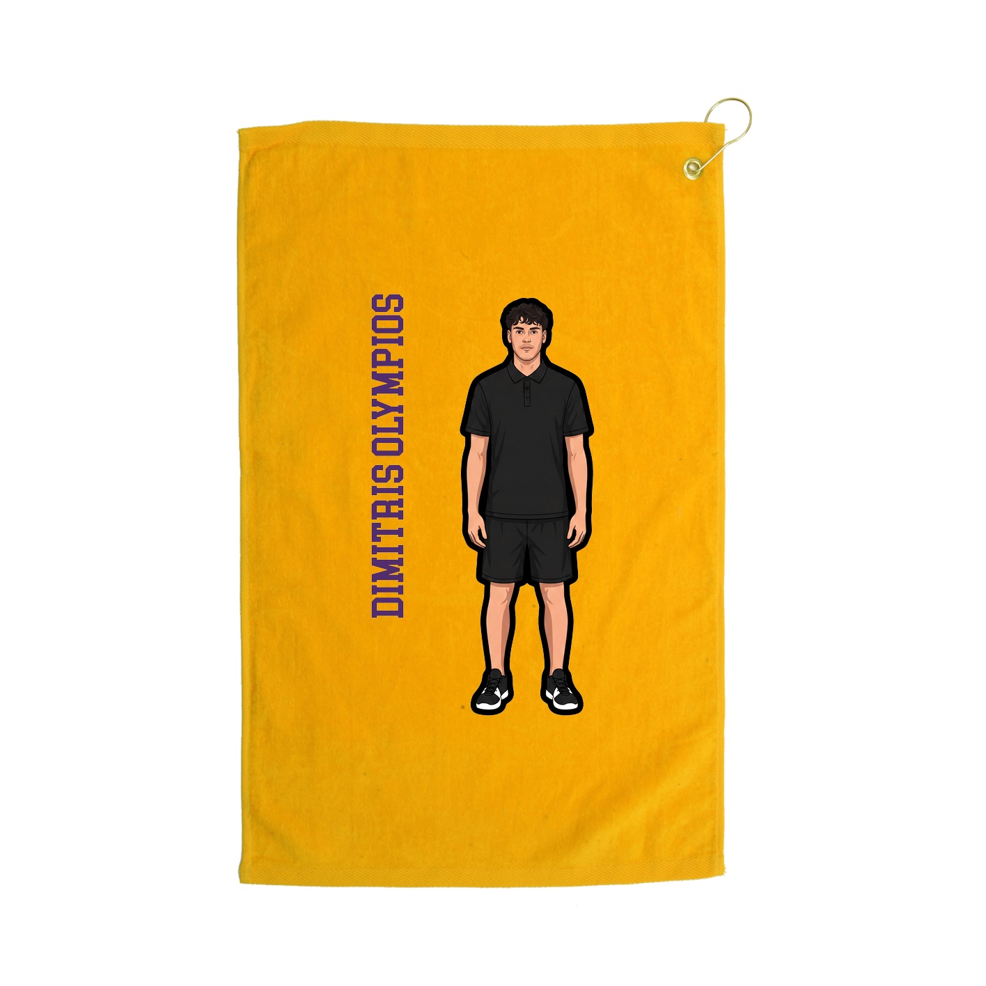 Golf Towel — Name Vertical in Gold