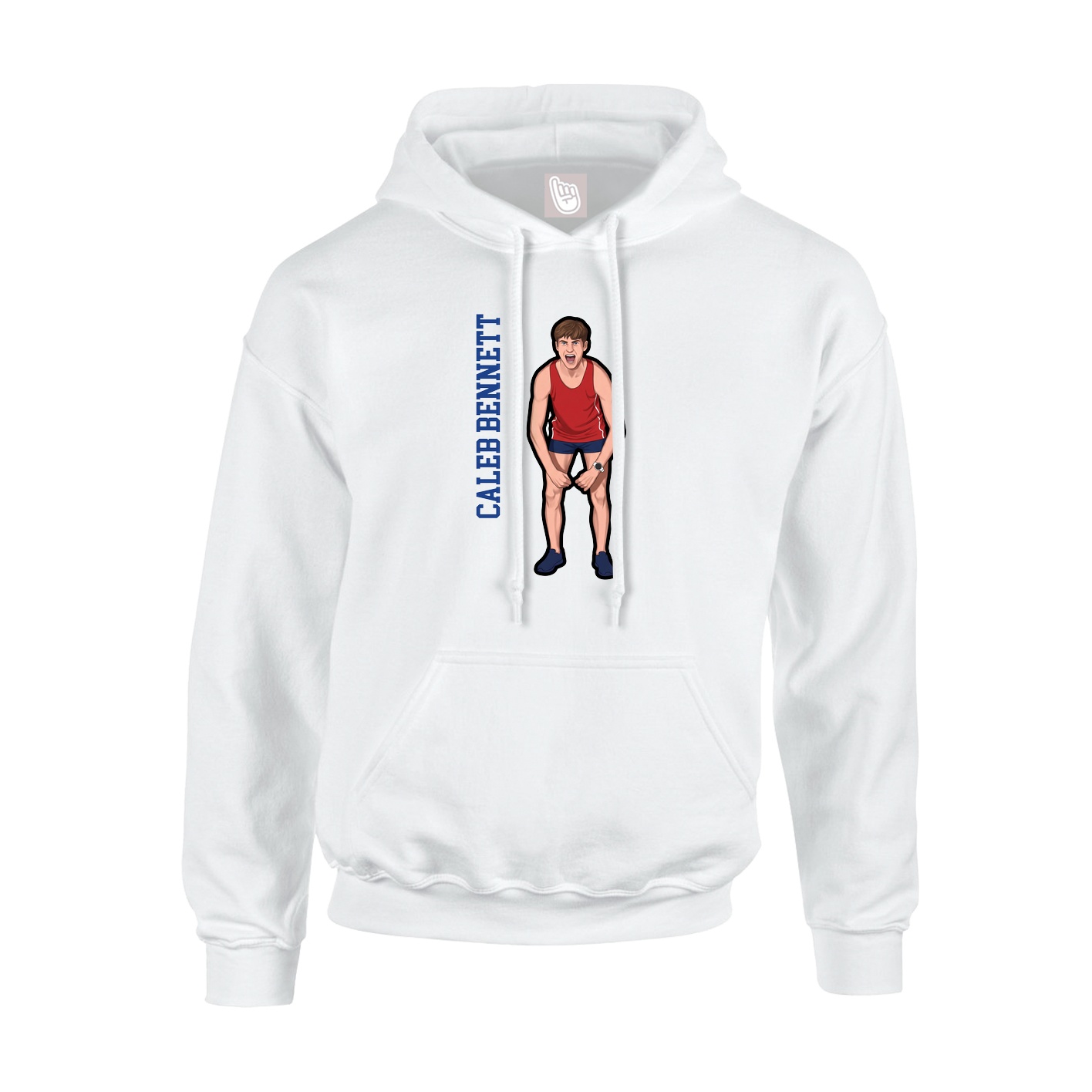 Hoodie — Name Vertical in White