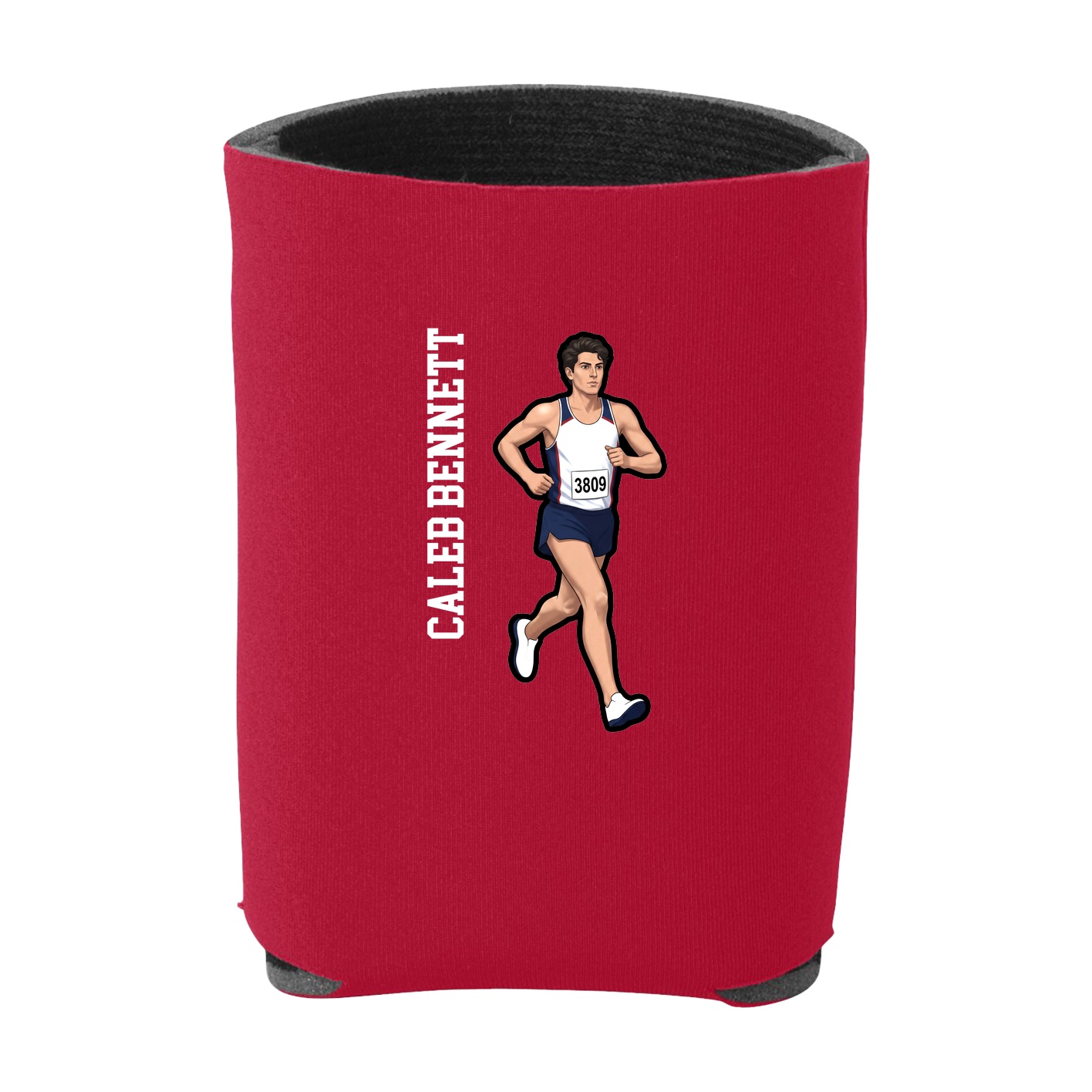 Can Holder — Name Vertical in Red