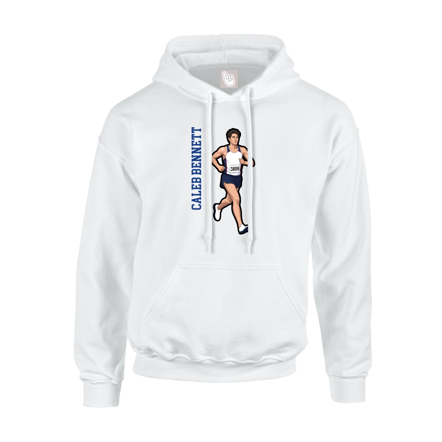 Youth Hoodie — Name Vertical in White