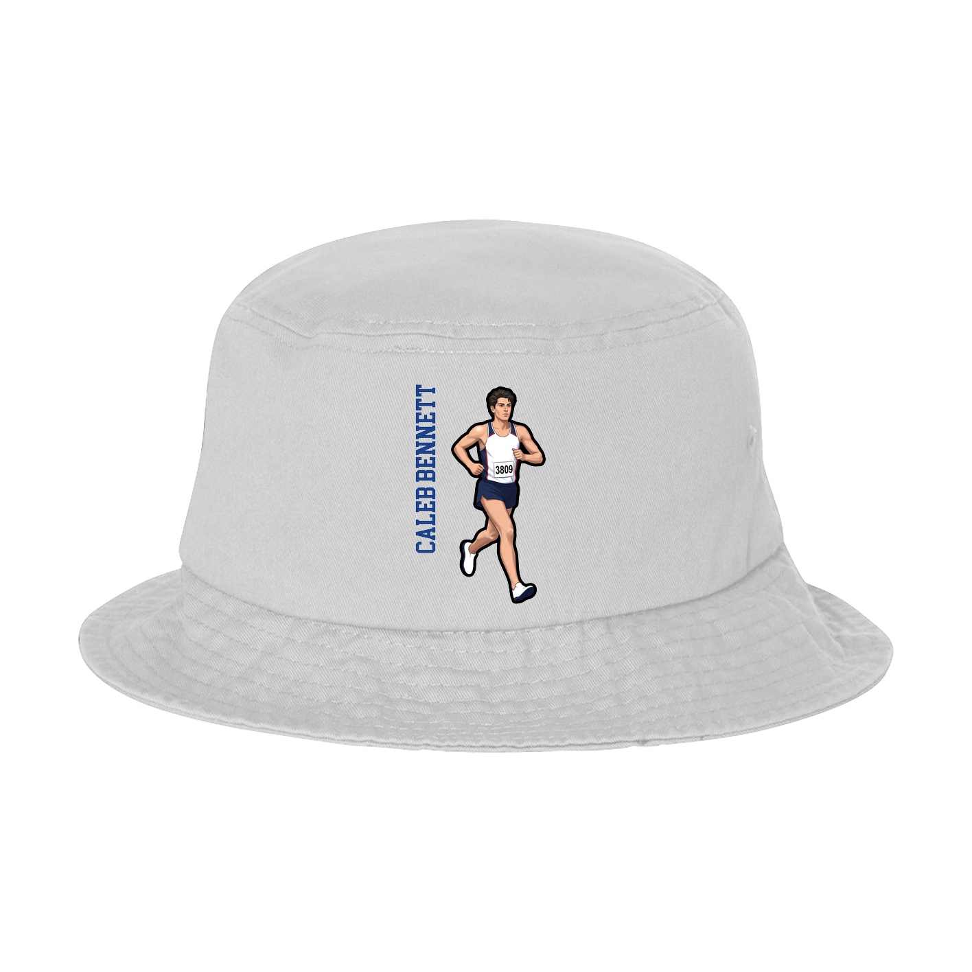 Bucket Cap — Name Vertical in White