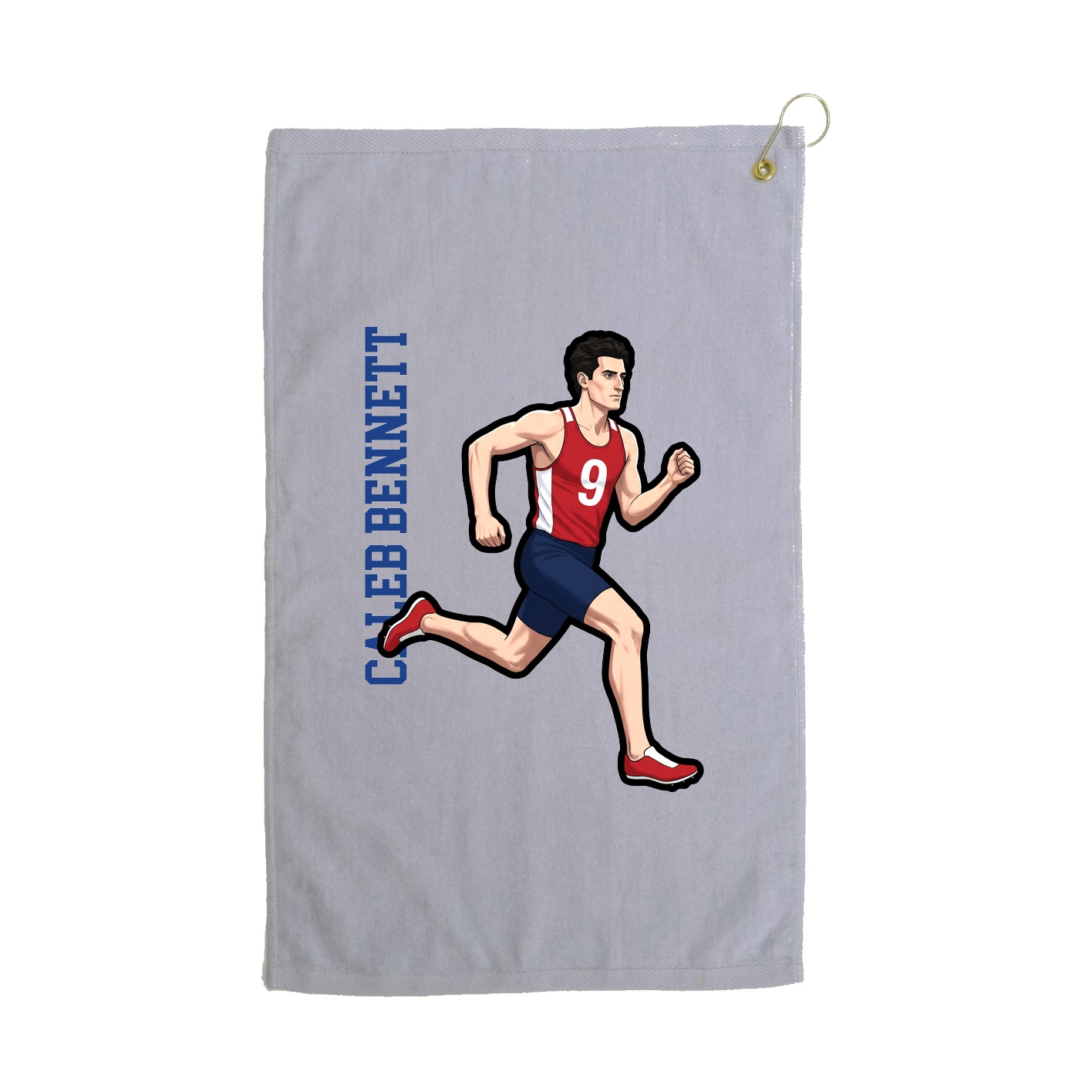 Golf Towel — Name Vertical in Grey