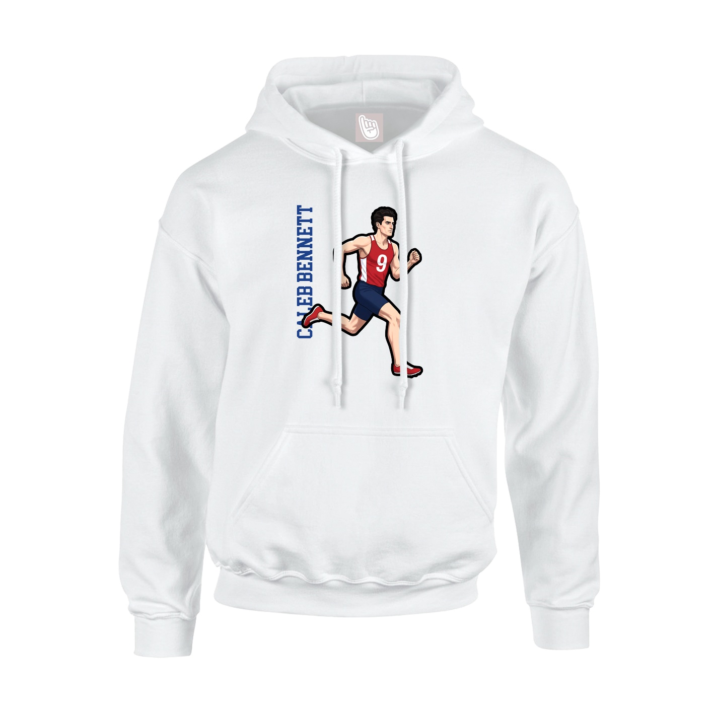 Youth Hoodie — Name Vertical in White