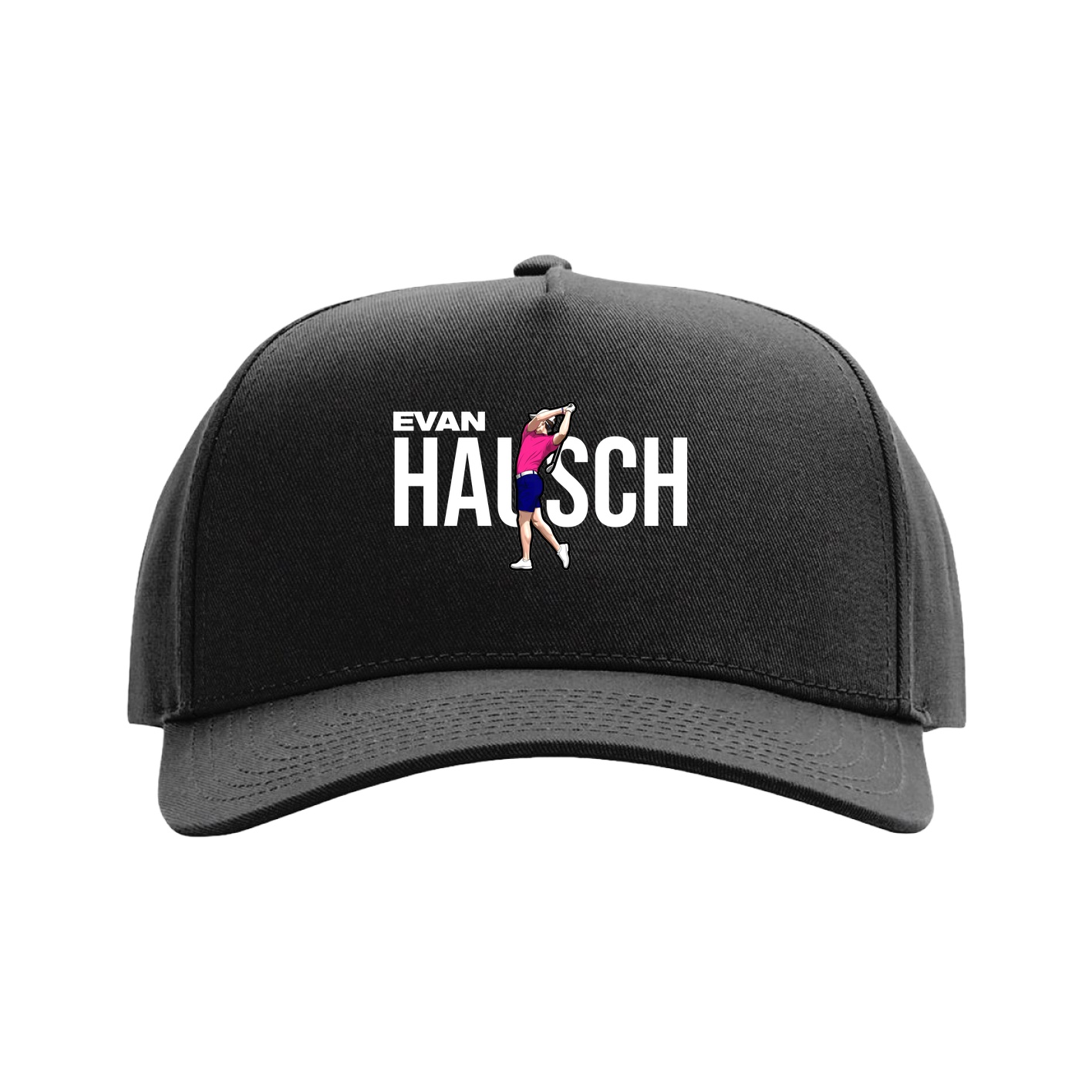 Full Fabric Five-Panel Champ Cap — Player Name in Black