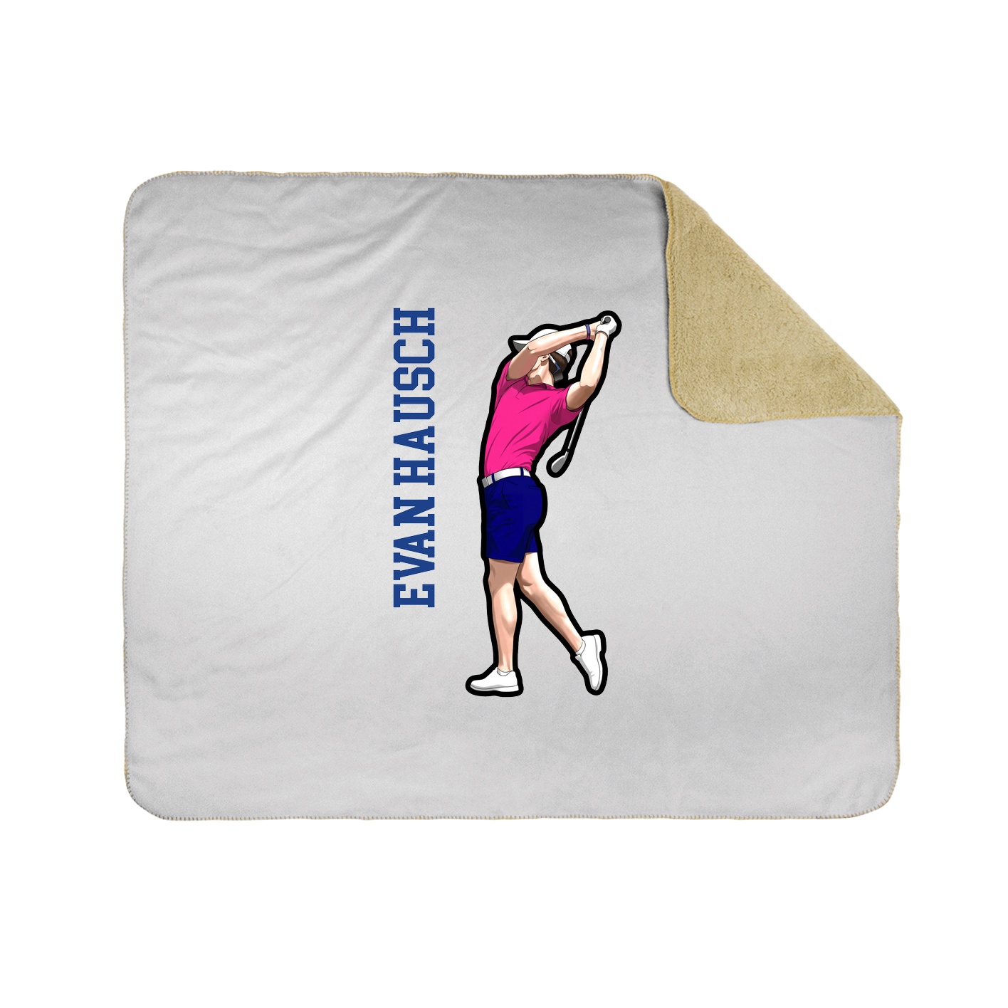 Throw Blanket — Name Vertical in White