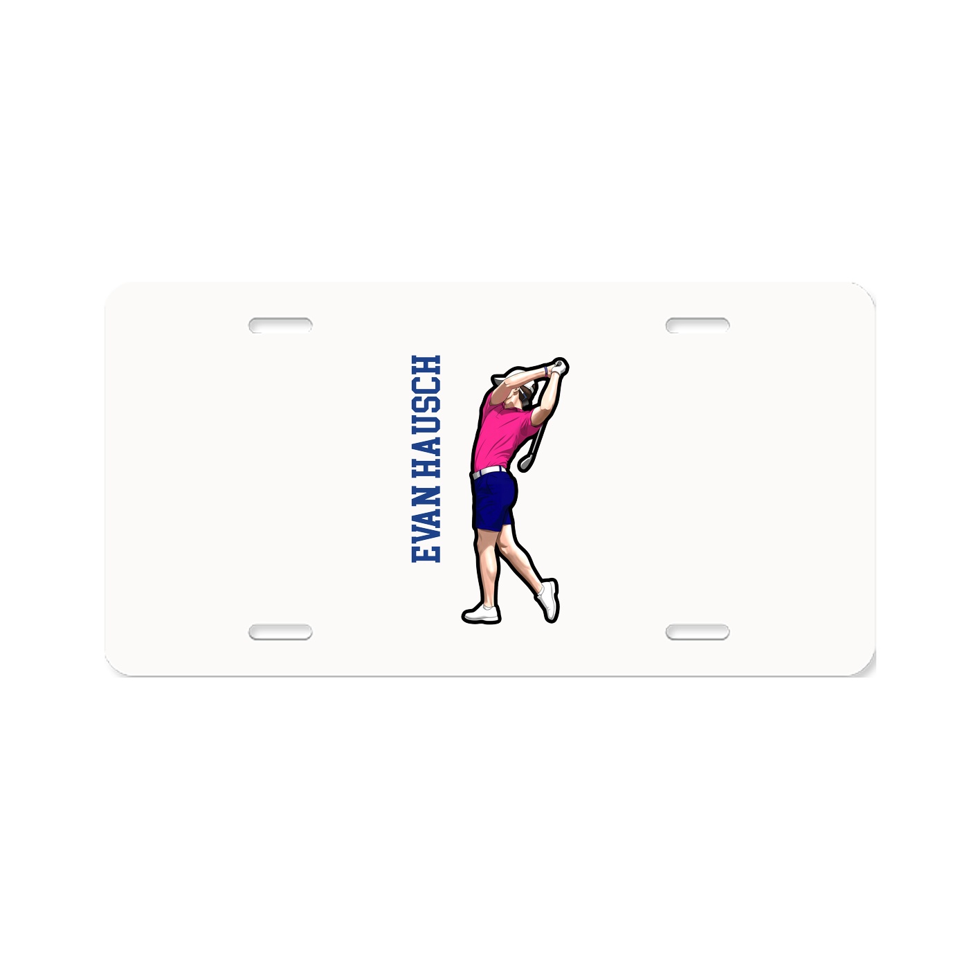 License Plate — Name Vertical in Classic