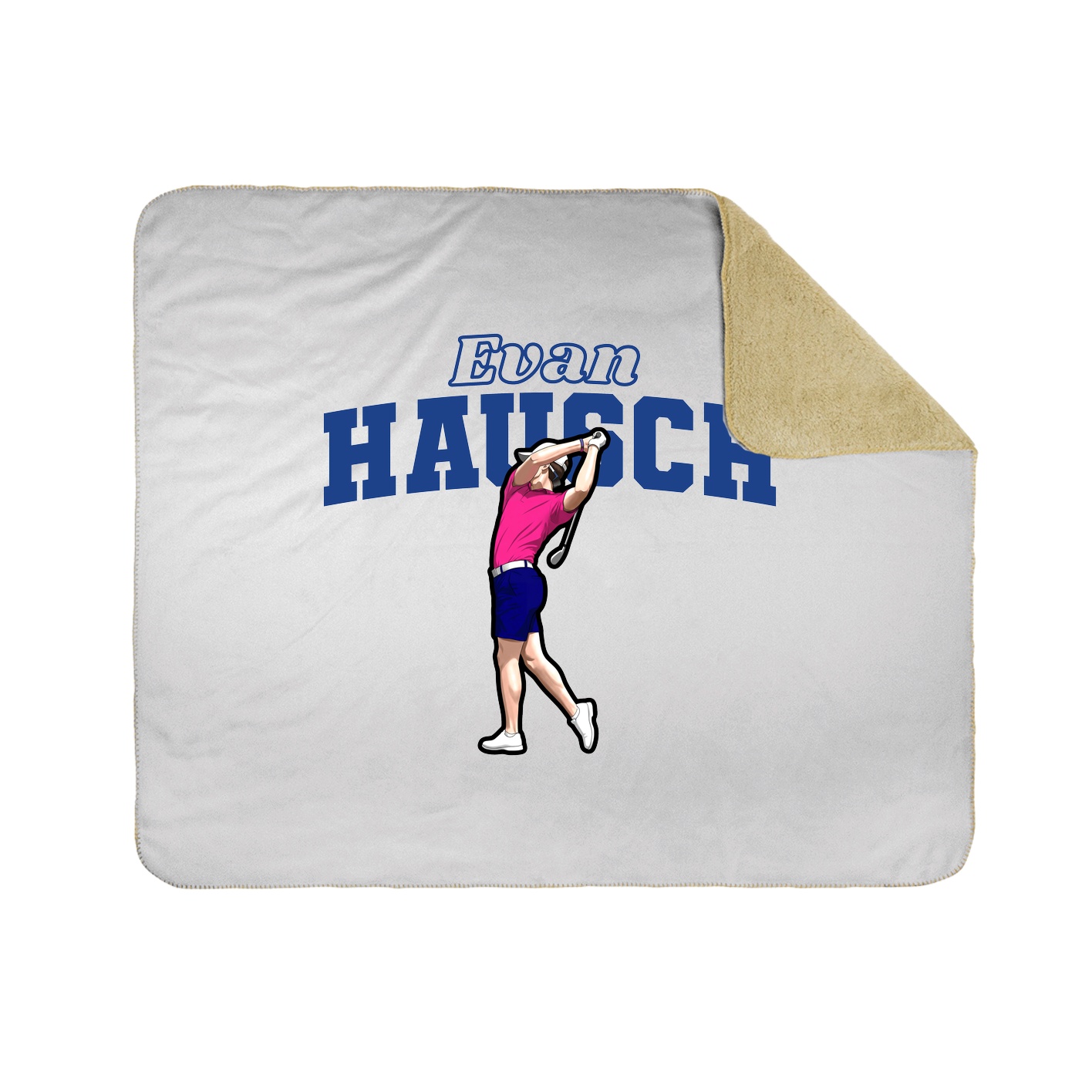 Throw Blanket — Name Arch in White