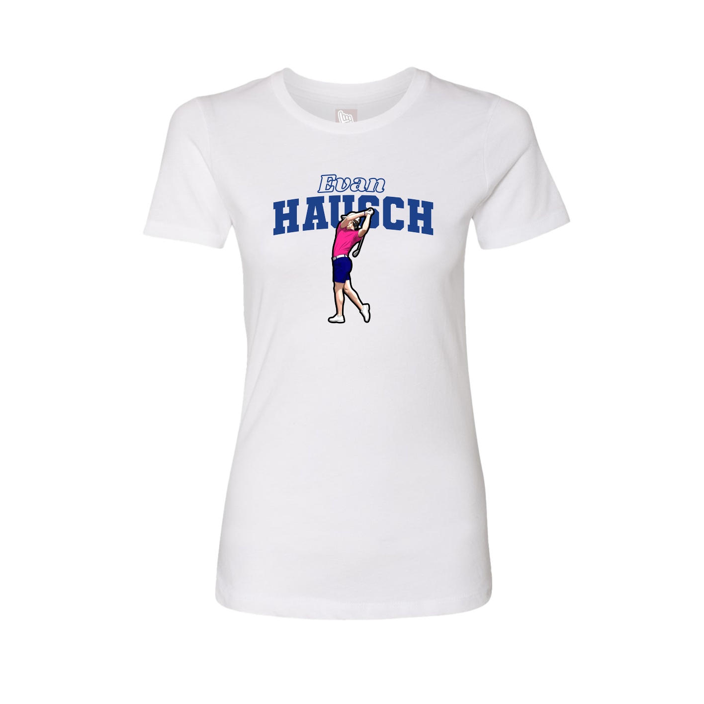 Fitted Women's Tee — Name Arch in White