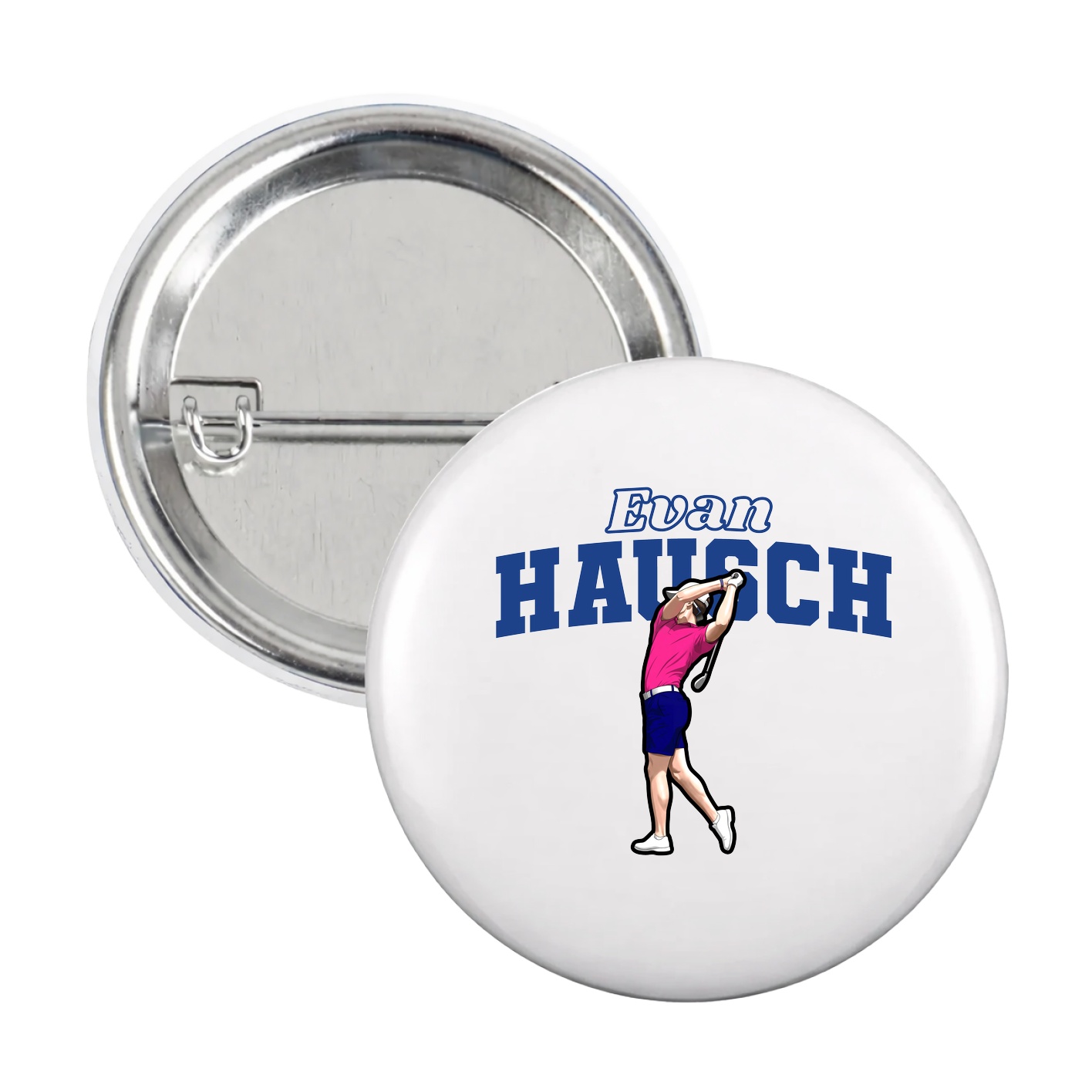 Game Day Button — Name Arch in White