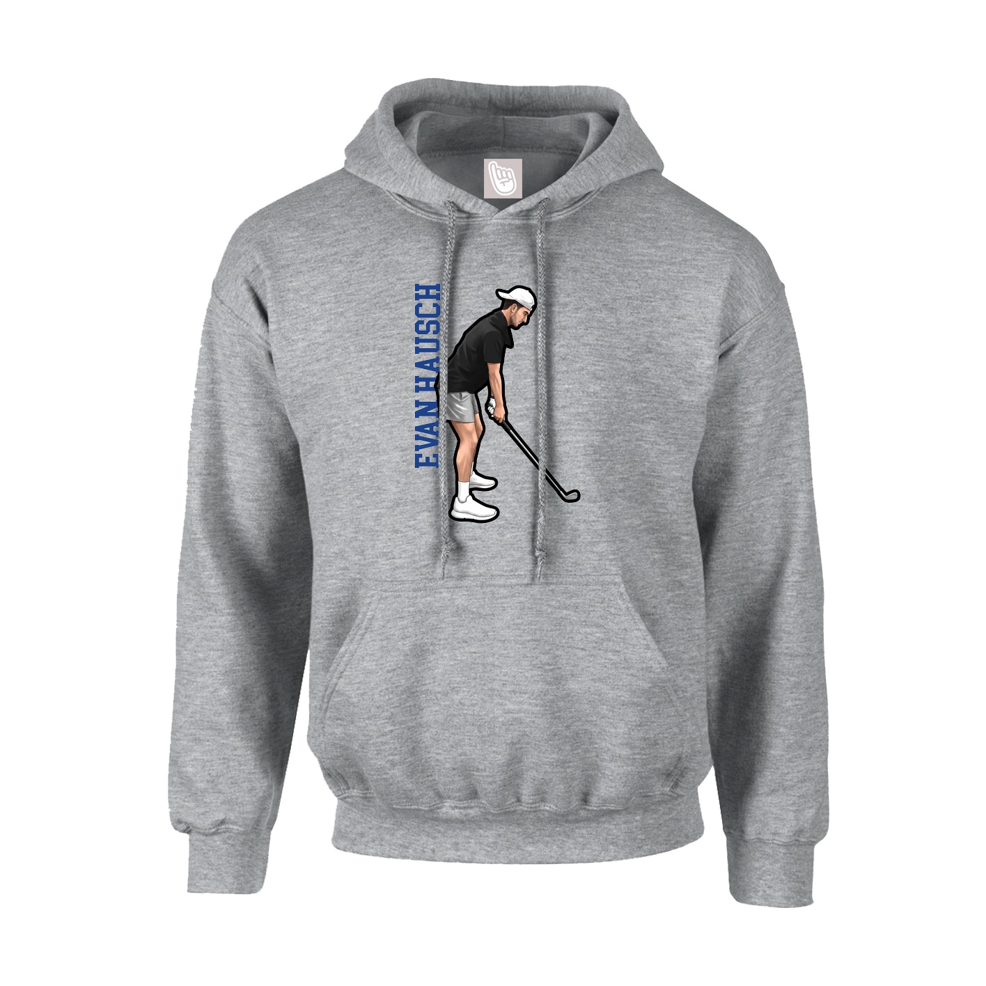 Hoodie — Name Vertical in Grey