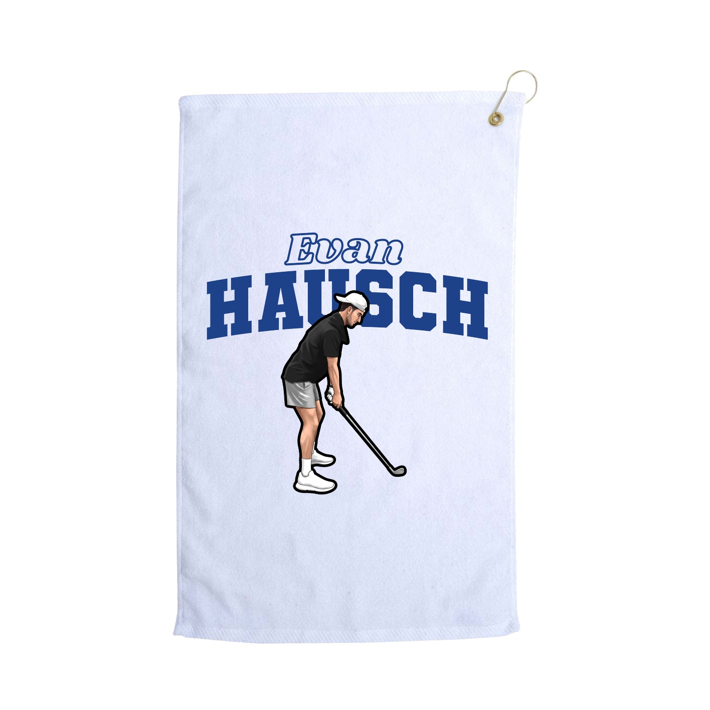 Golf Towel — Name Arch in White