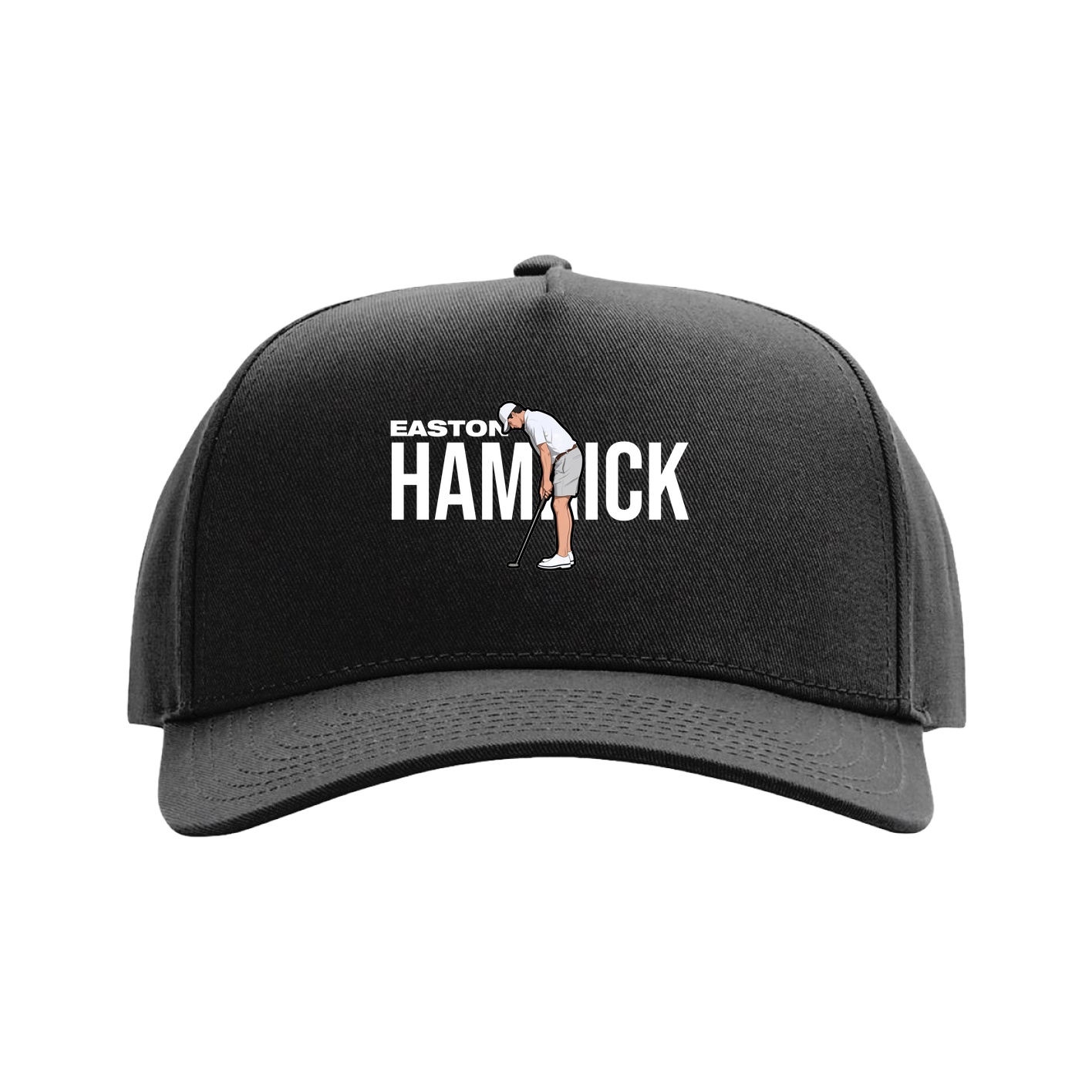 Full Fabric Five-Panel Champ Cap — Player Name in Black
