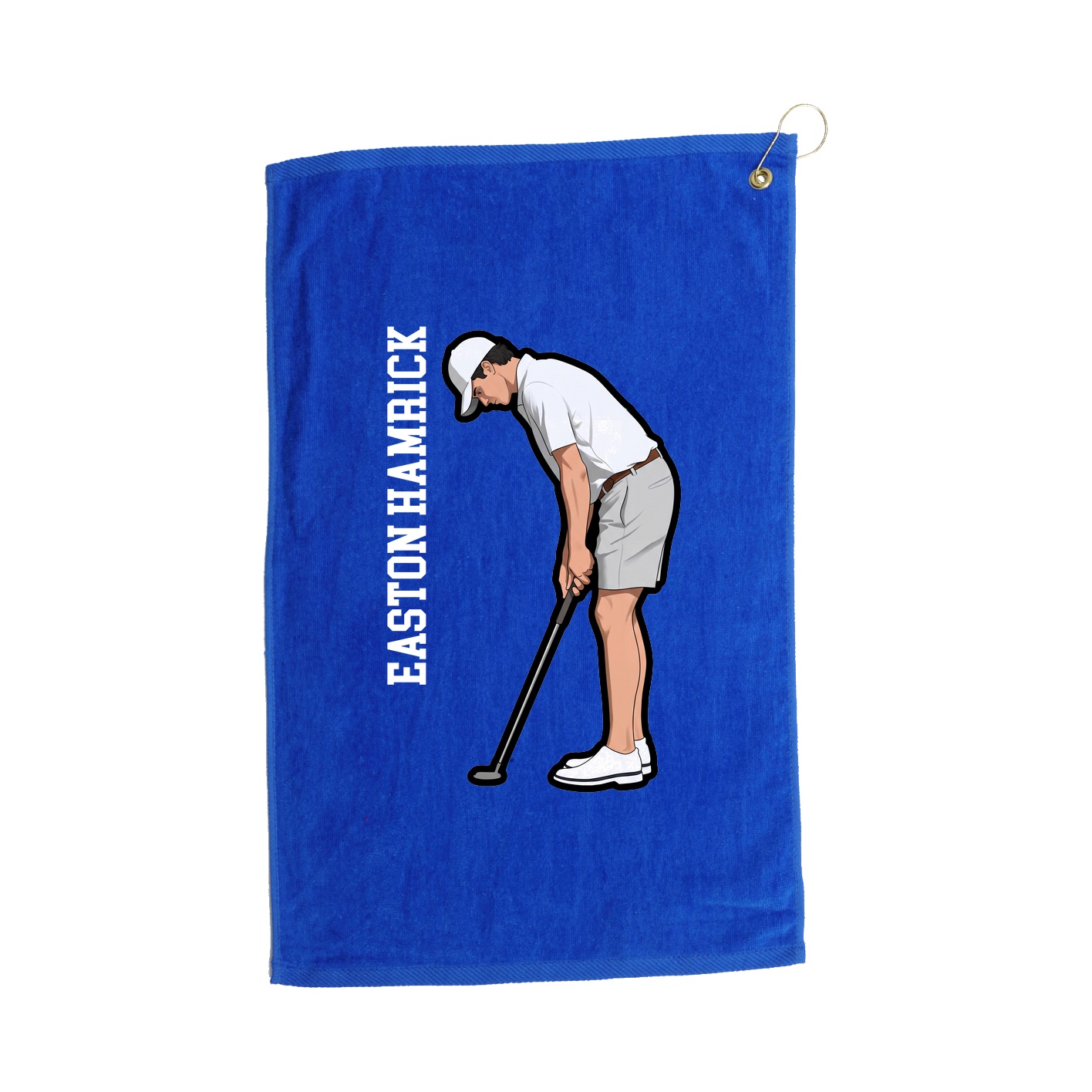 Golf Towel — Name Vertical in Royal