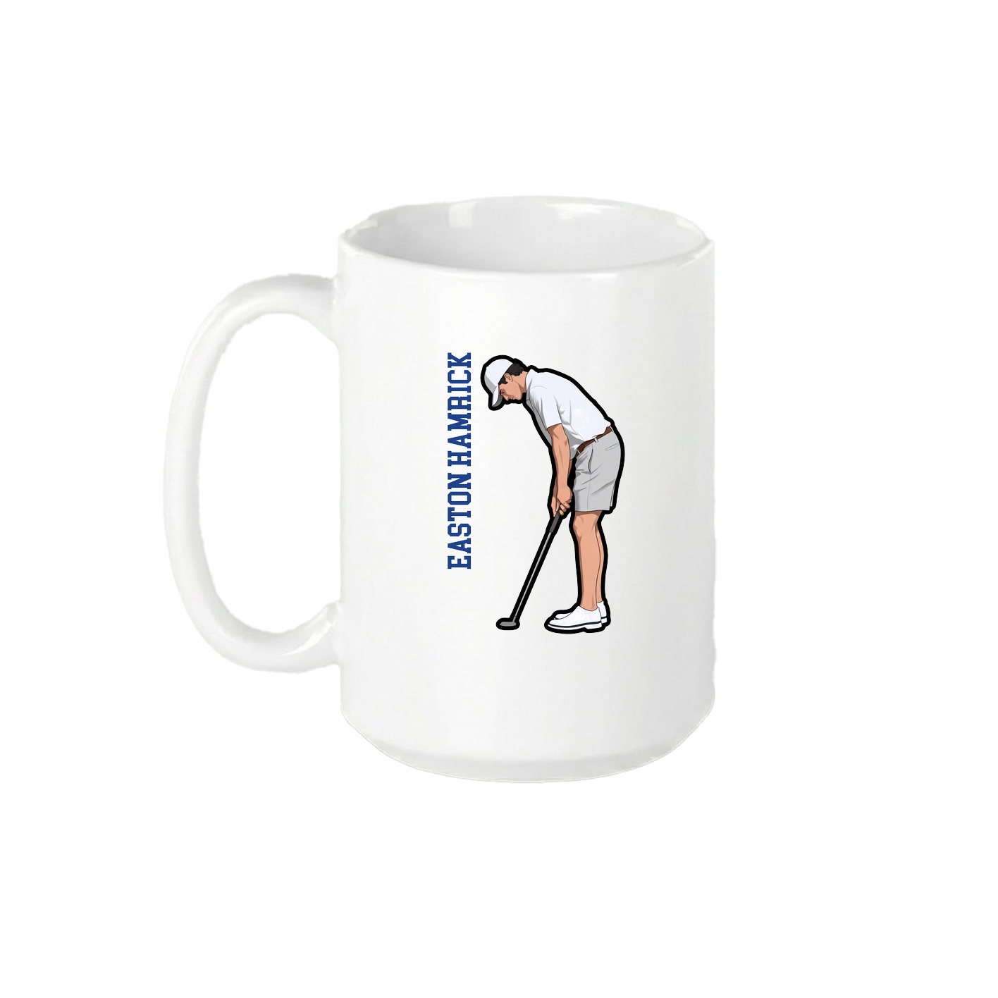15oz Coffee Mug — Name Vertical in White
